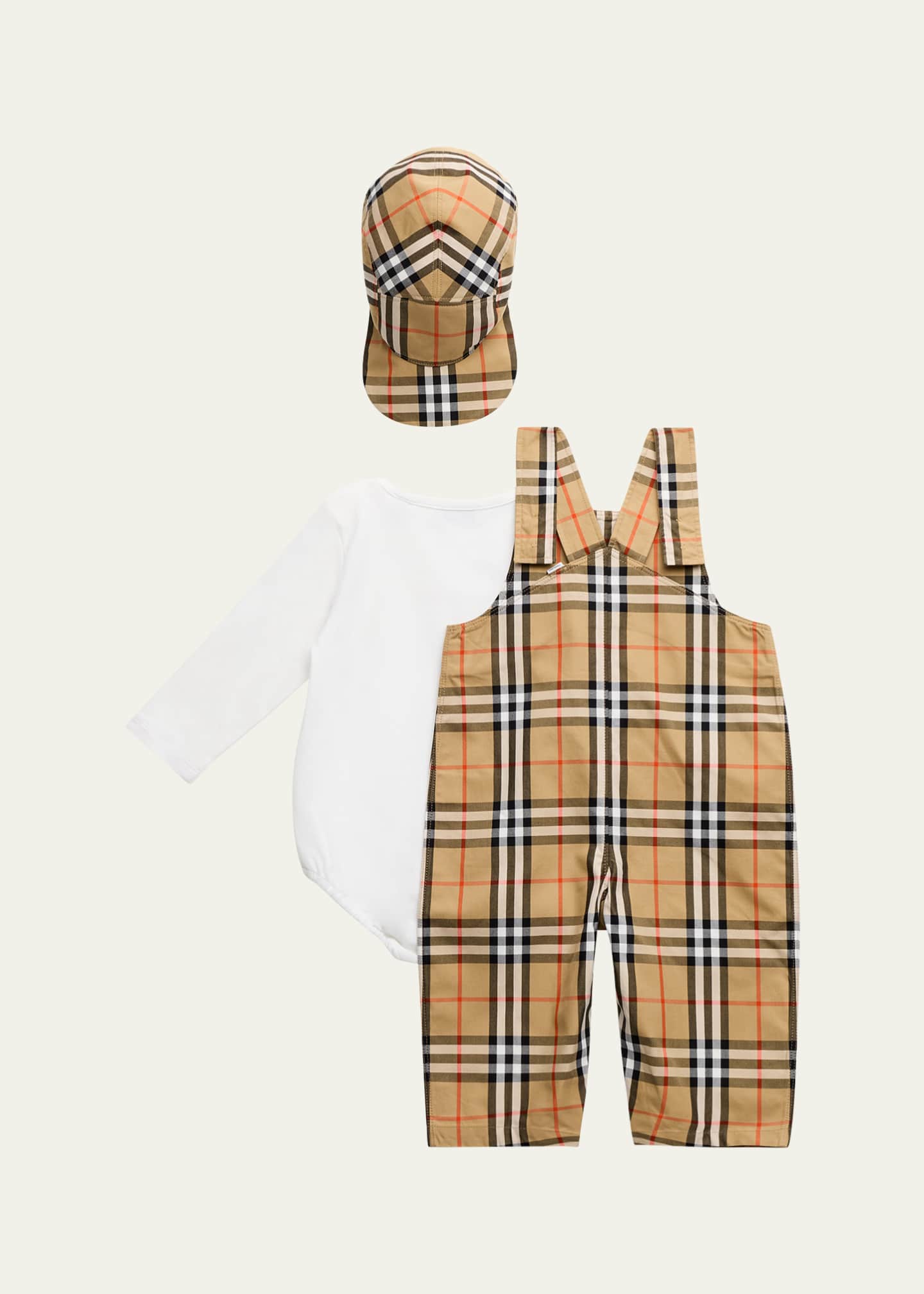Burberry Boy's Check Cotton Three-Piece Gift Set, Size 1M-18M