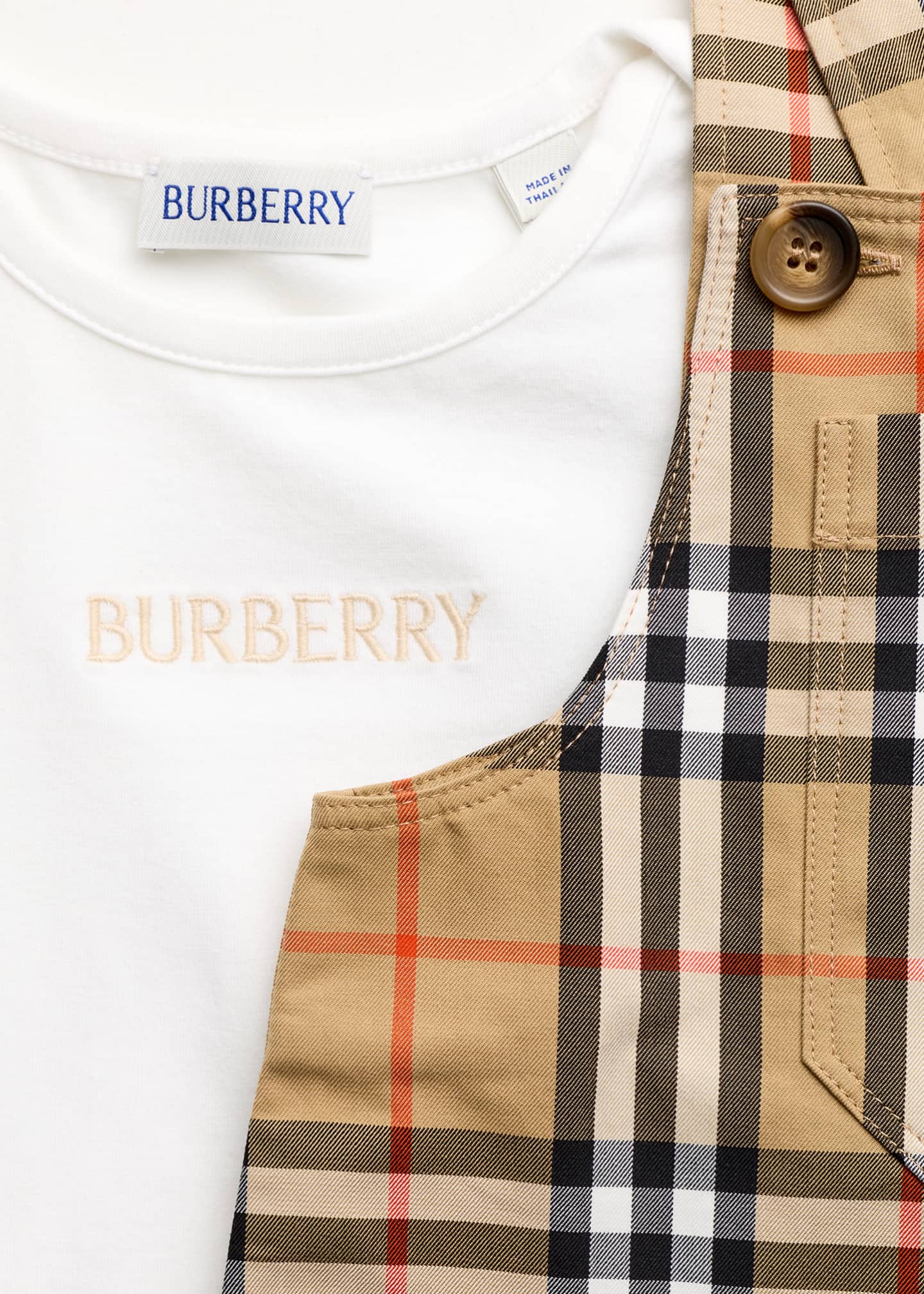 Burberry Boy's Check Cotton Three-Piece Gift Set, Size 1M-18M