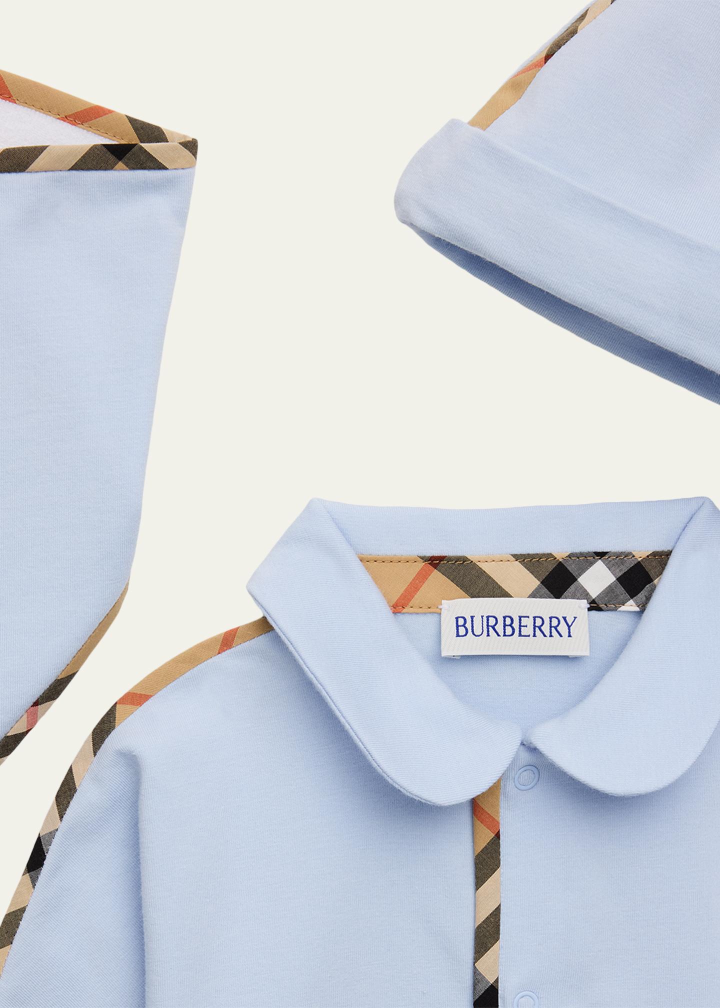 Burberry Boy's Stretch Cotton Three-Piece Gift Set, Size 1M-18M