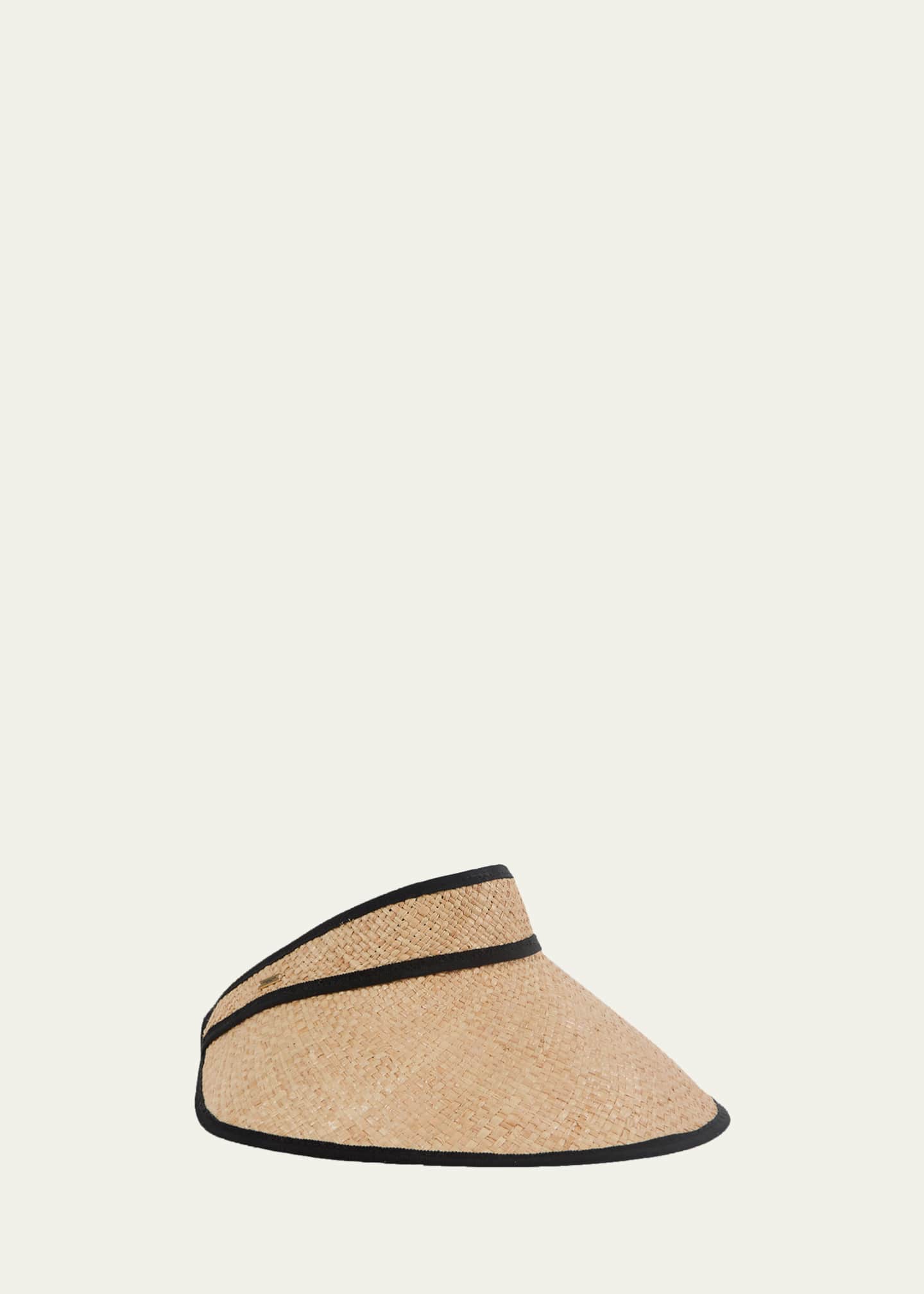 Eugenia Kim Trixie Raffia Sun Visor - Bergdorf Goodman