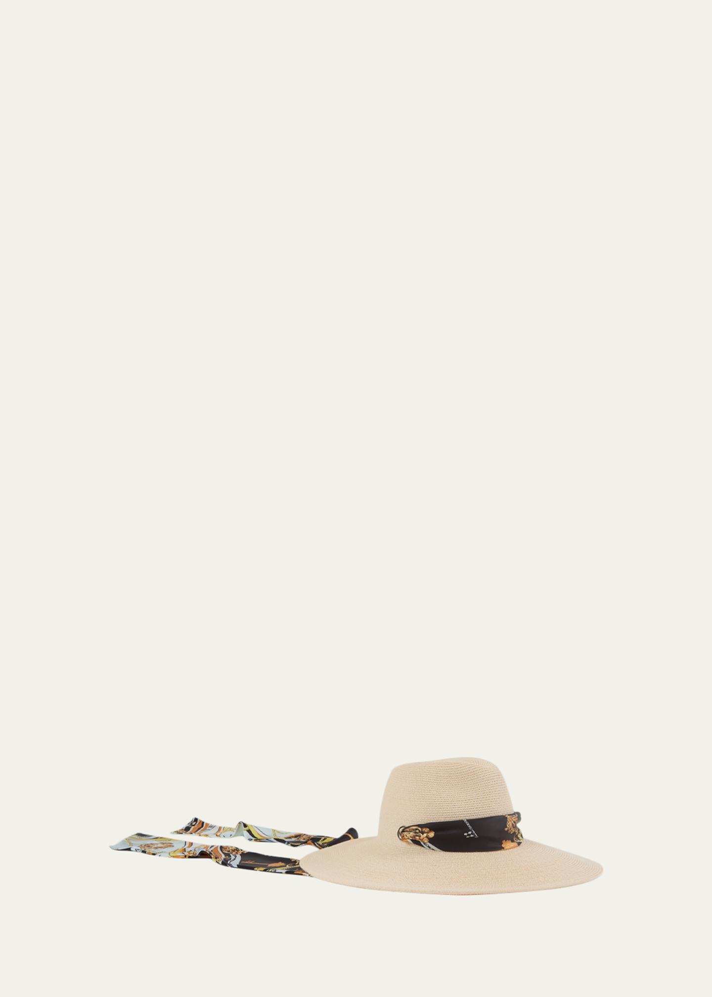 Eugenia Kim Cassidy Sun Hat with Satin Scarf - Bergdorf Goodman display picture 1