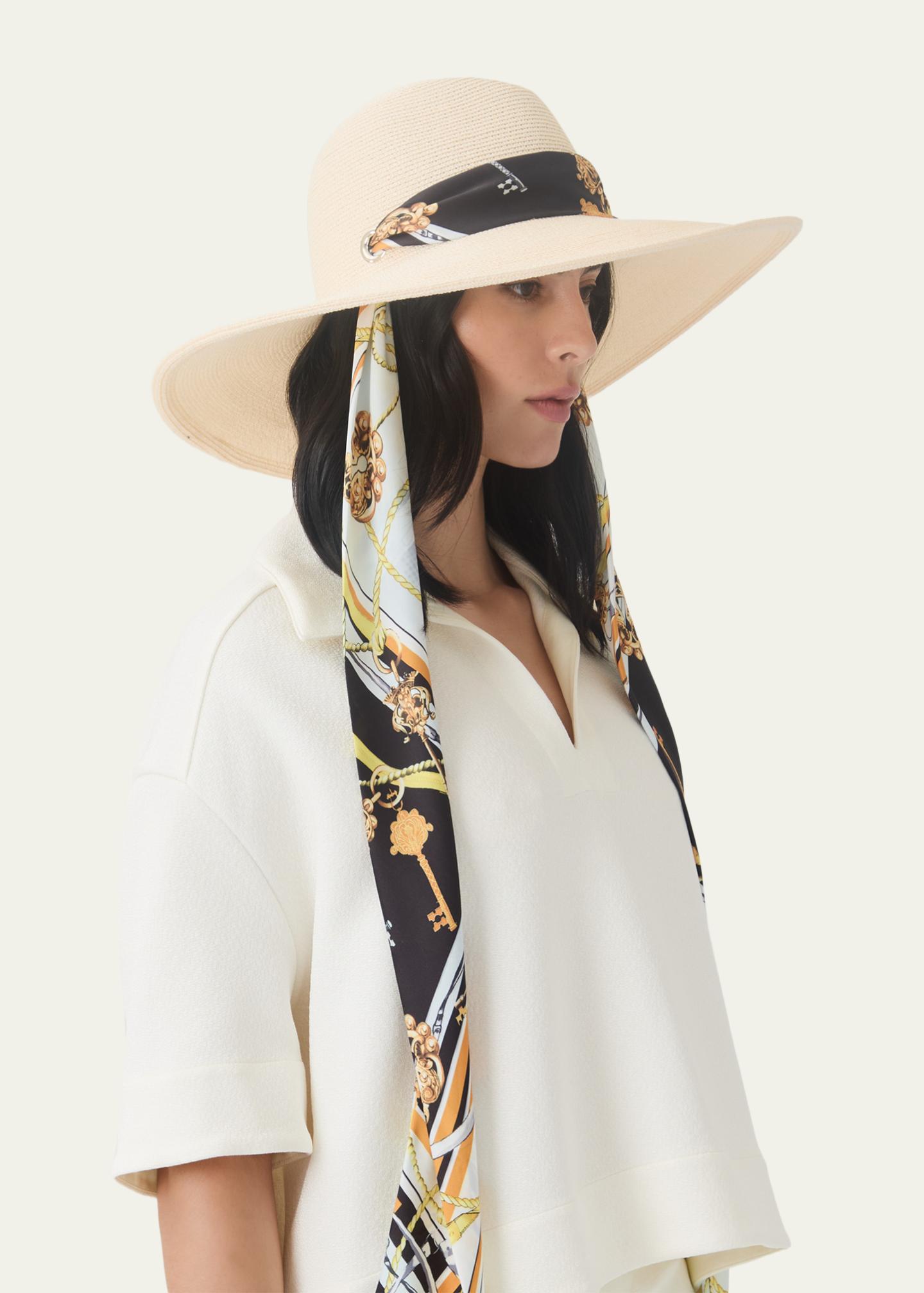 Eugenia Kim Cassidy Sun Hat with Satin Scarf - Bergdorf Goodman