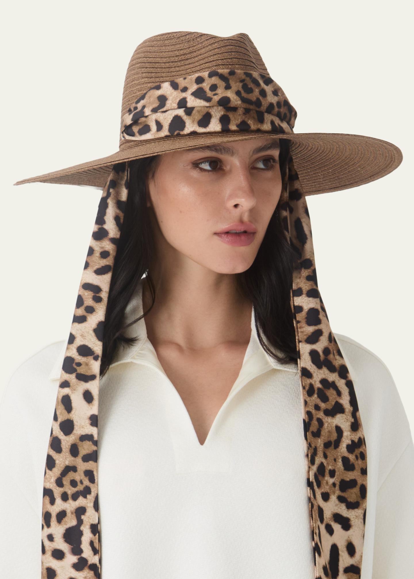 $445 Eugenia Kim Women Black Leopard Emmanuelle Two-Tone Wool Fedora Hat O/S Eugenia Kim Emmanuelle Wool Felt Fedora - Bergdorf Goodman main image 3