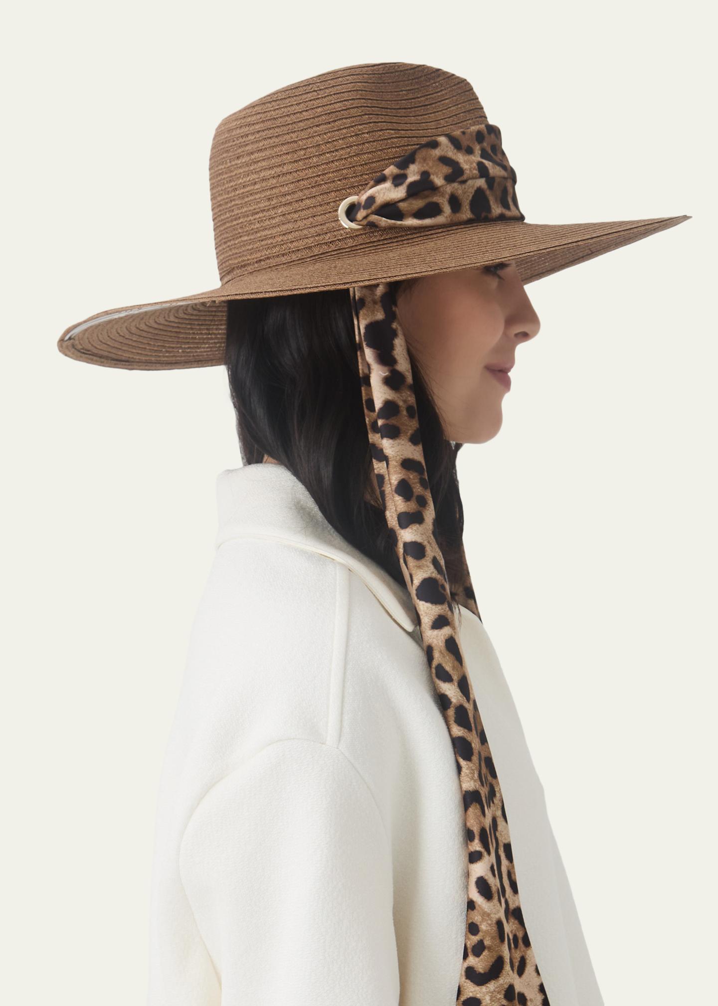$445 Eugenia Kim Women Black Leopard Emmanuelle Two-Tone Wool Fedora Hat O/S Eugenia Kim Emmanuelle Wool Felt Fedora - Bergdorf Goodman main image 2
