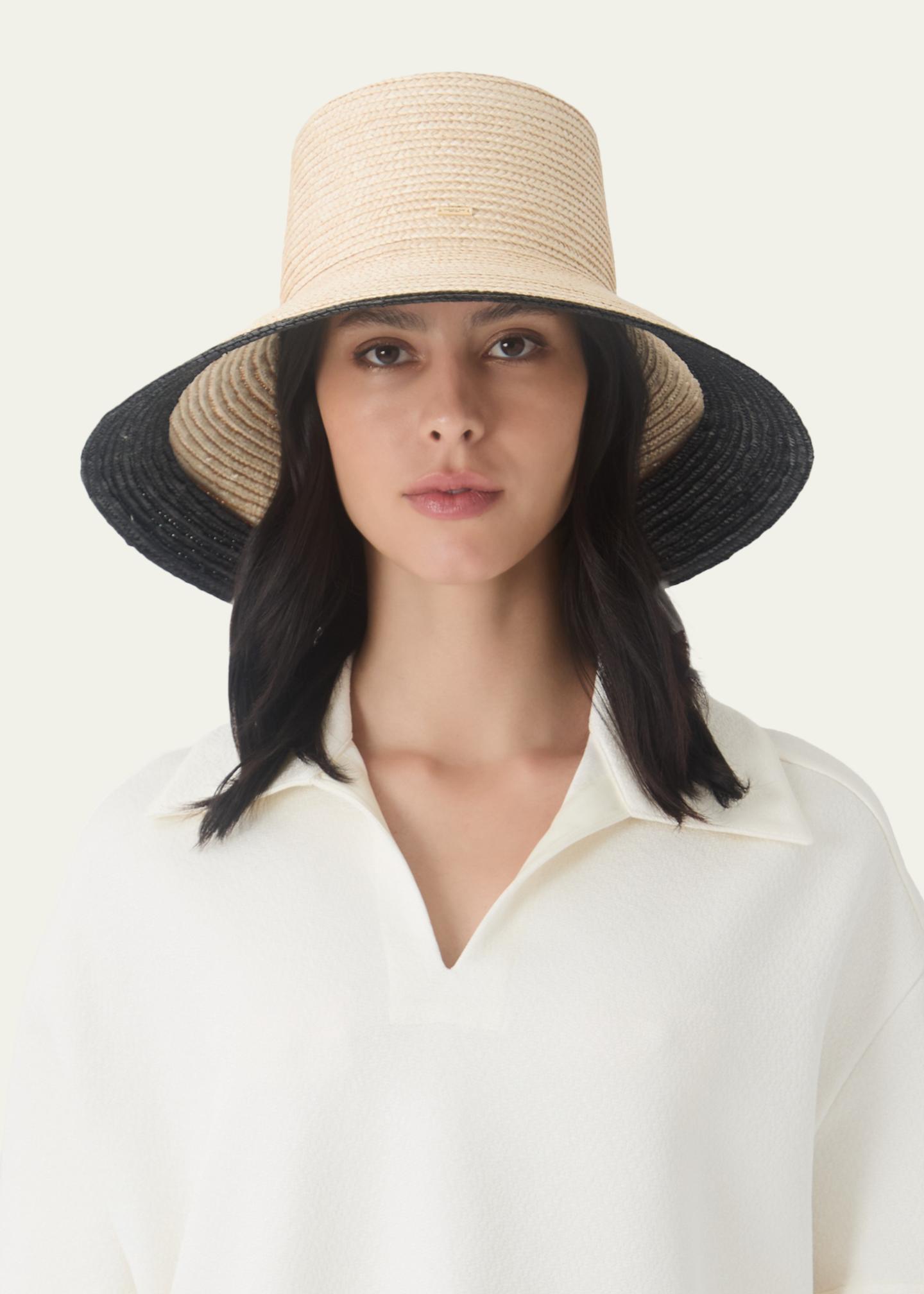 Eugenia Kim Beige Woven Straw Sun Hat Eugenia Kim Arabella Open-Crown Straw Beach Hat | Neiman Marcus main image 3