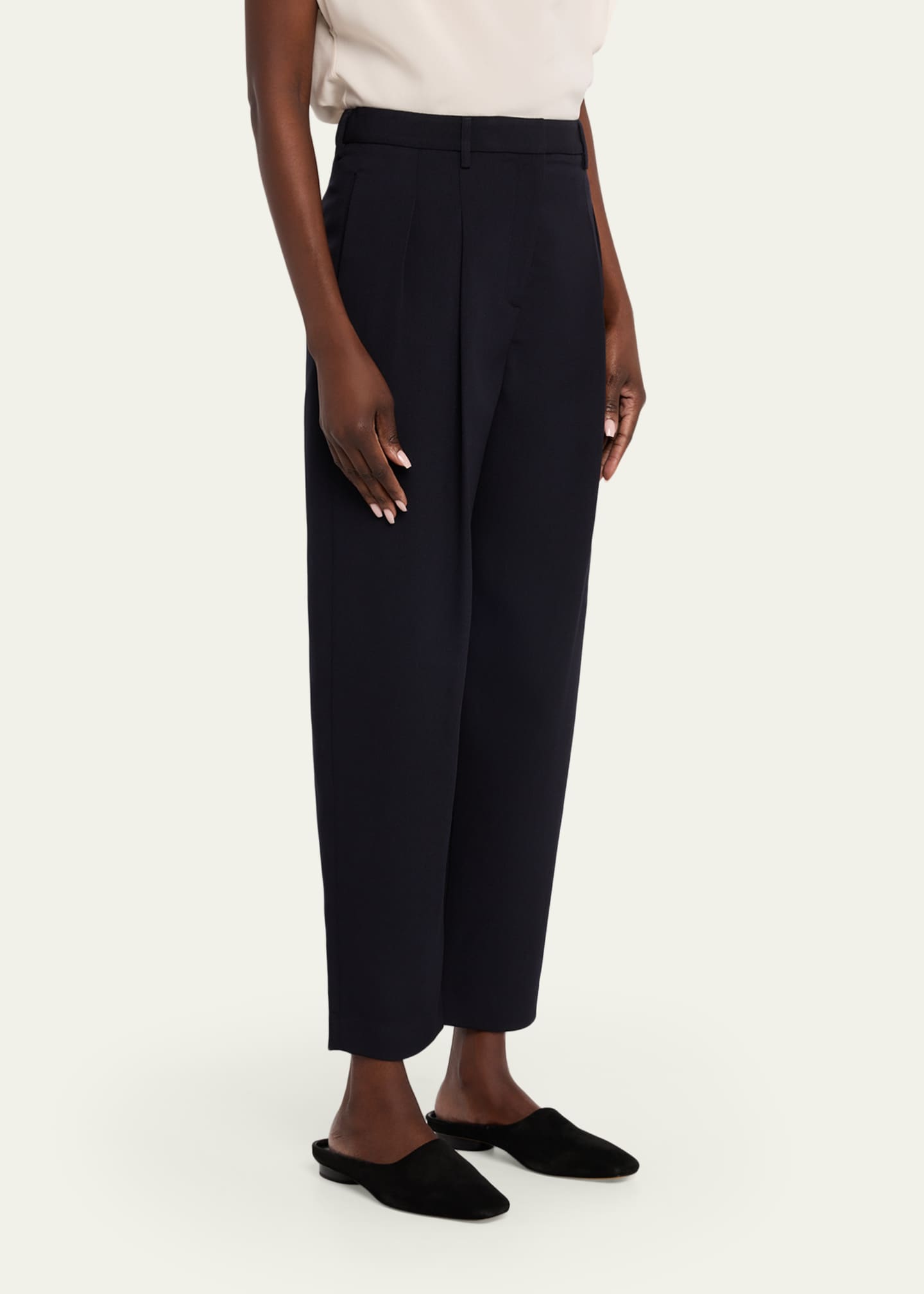 Twp Women's Cornelia St. Pant in Cavalry Twill Suiting - Midnight