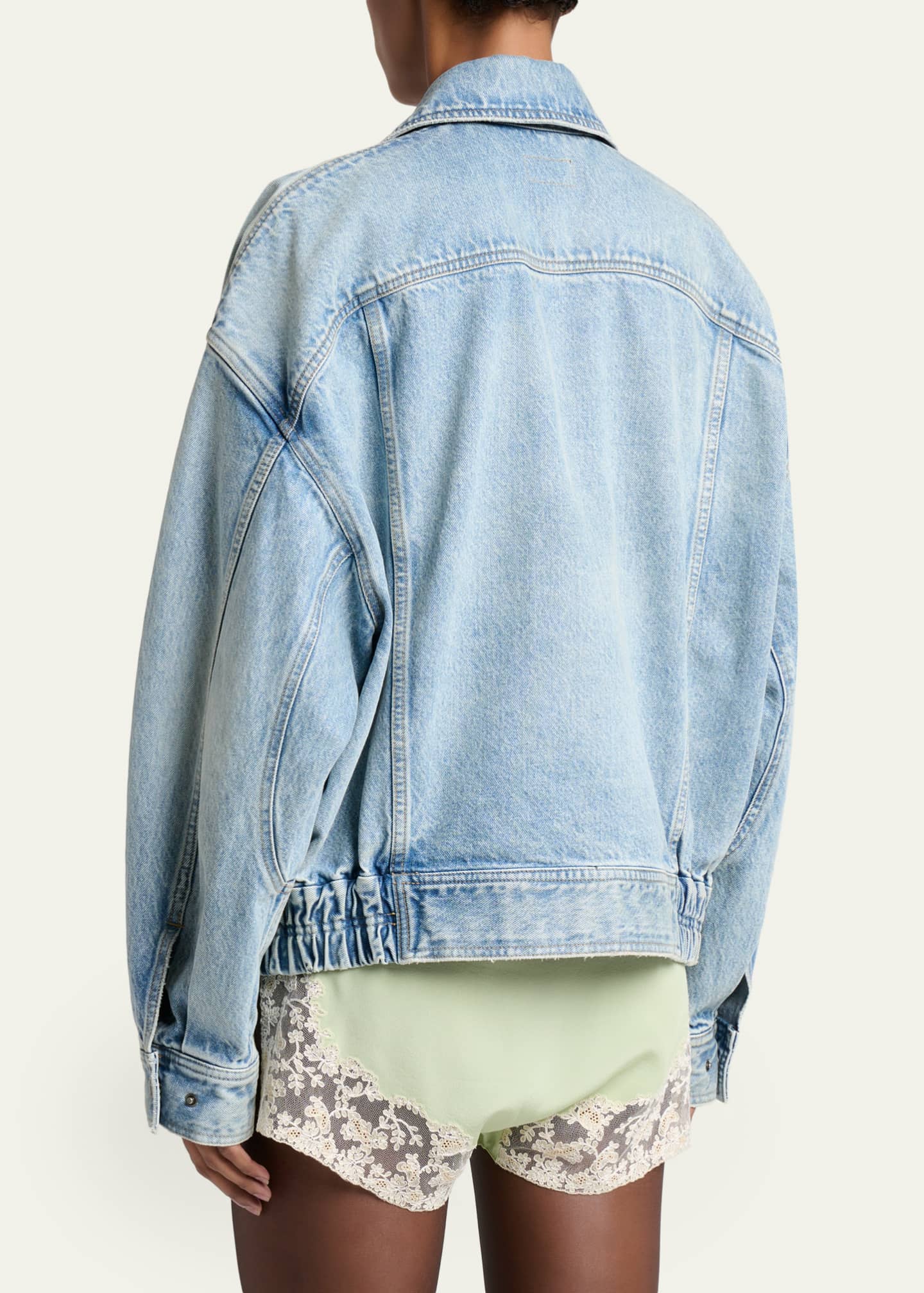 Saint Laurent Oversized Denim Zip Shirt Jacket - Bergdorf Goodman