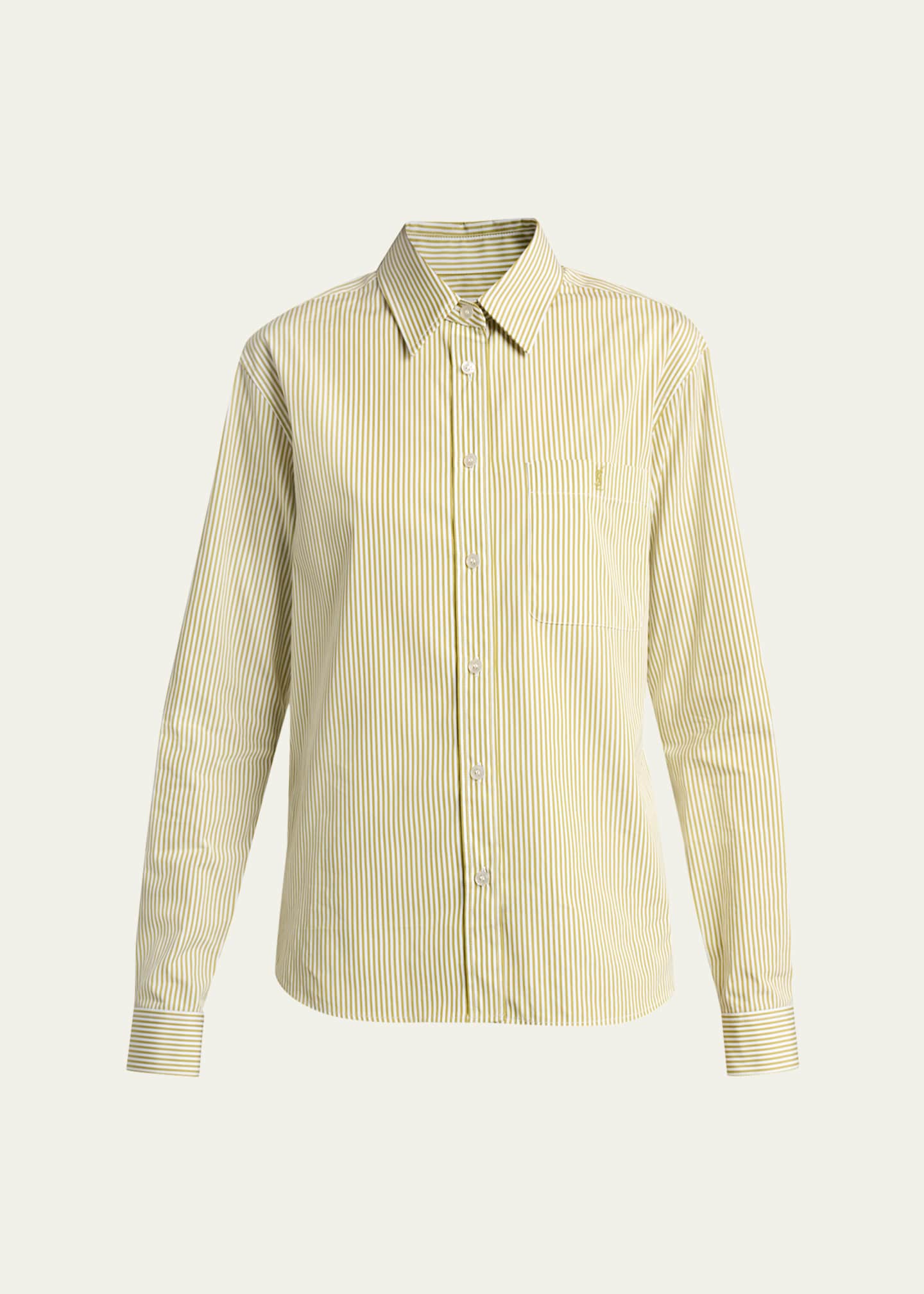 saint laurent dress shirt Oversized In Cotton Poplin - White - Women wearable ease Saint Laurent Toile 4812 Buttoned