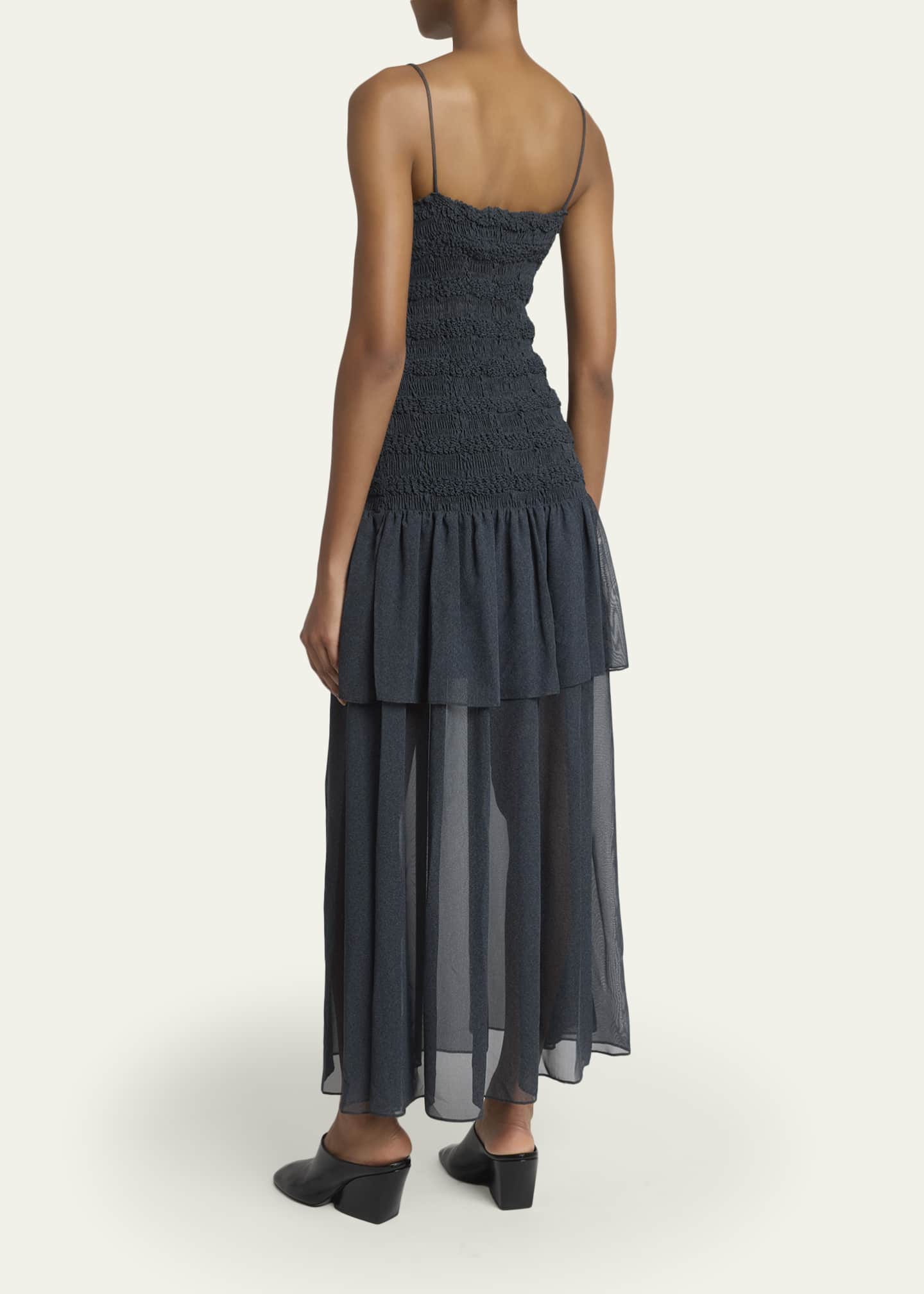 Proenza Schouler Michal Smocked Drop-Waist Georgette Maxi Dress - Bergdorf  Goodman