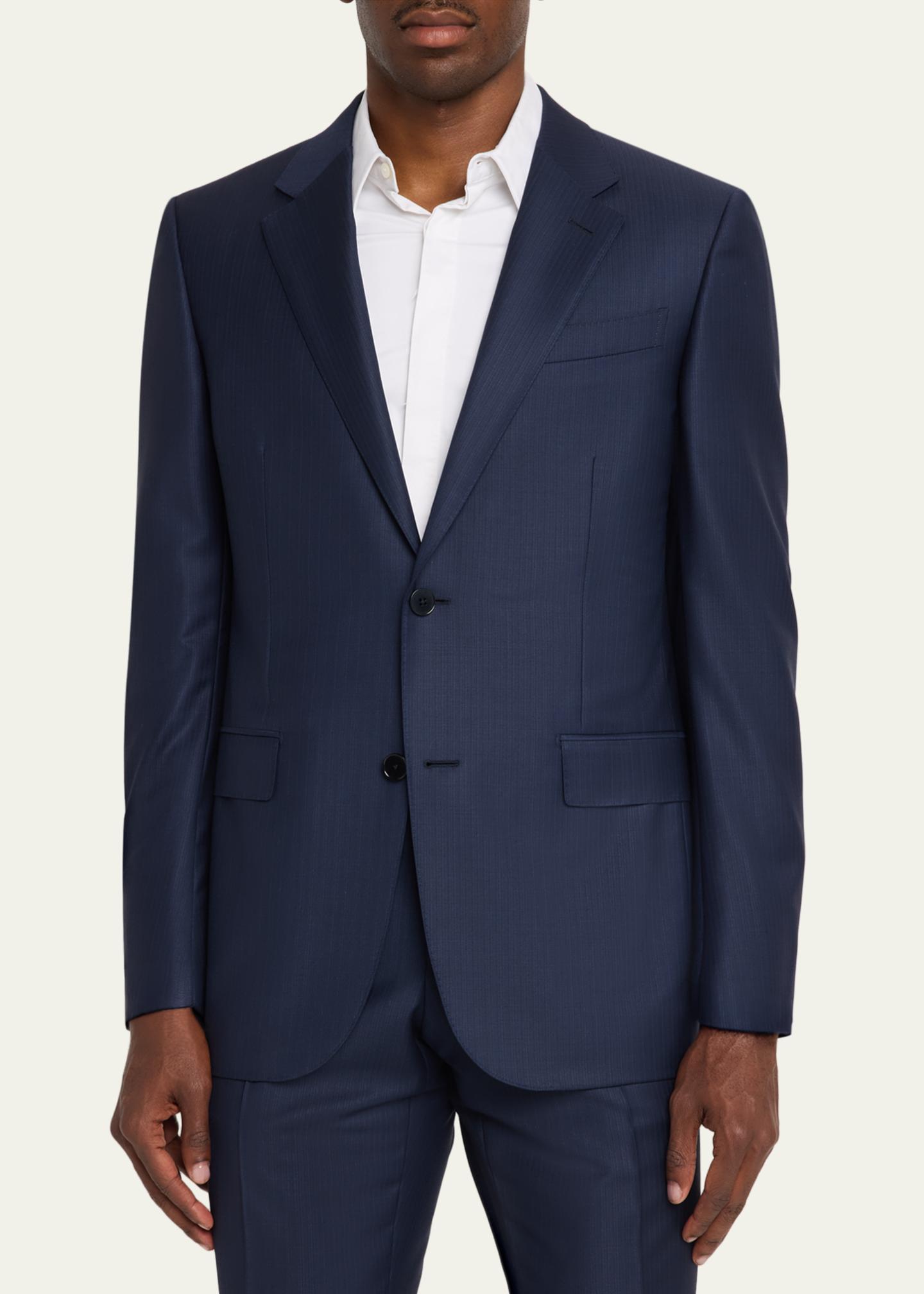 ZEGNA Men's Trofeo Wool Texture-Stripe Two-Piece Suit - Bergdorf