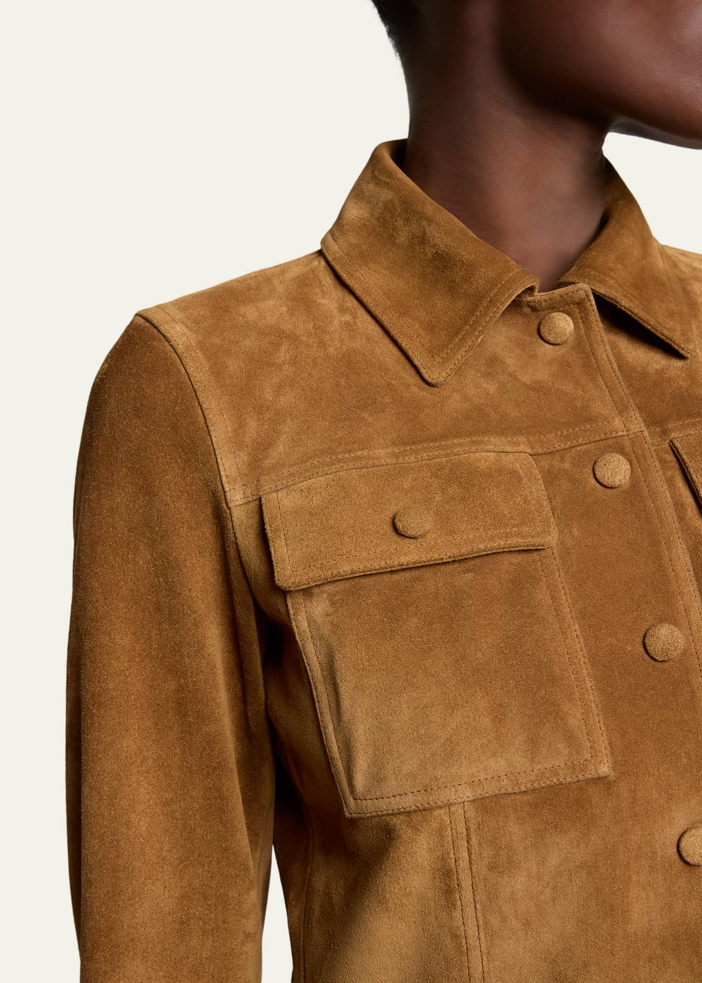 Saint Laurent Belted Suede Jacket - Bergdorf Goodman