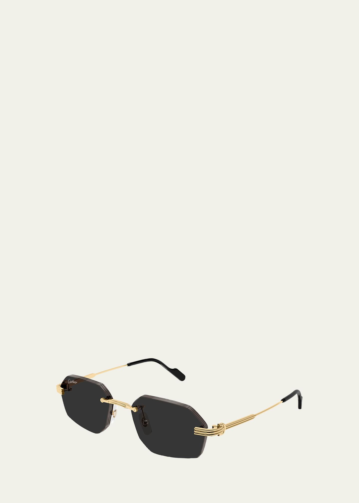 Cartier Men's Rimless Metal Geometric Sunglasses - Bergdorf Goodman