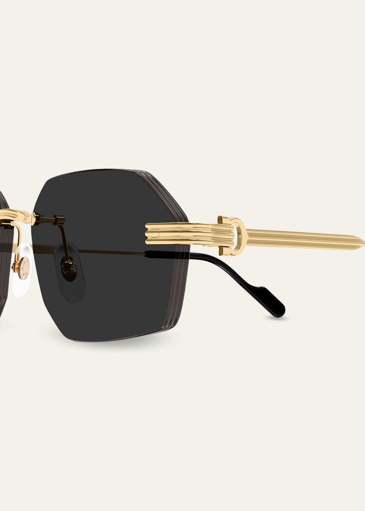 Cartier Men's Rimless Metal Geometric Sunglasses - Bergdorf Goodman