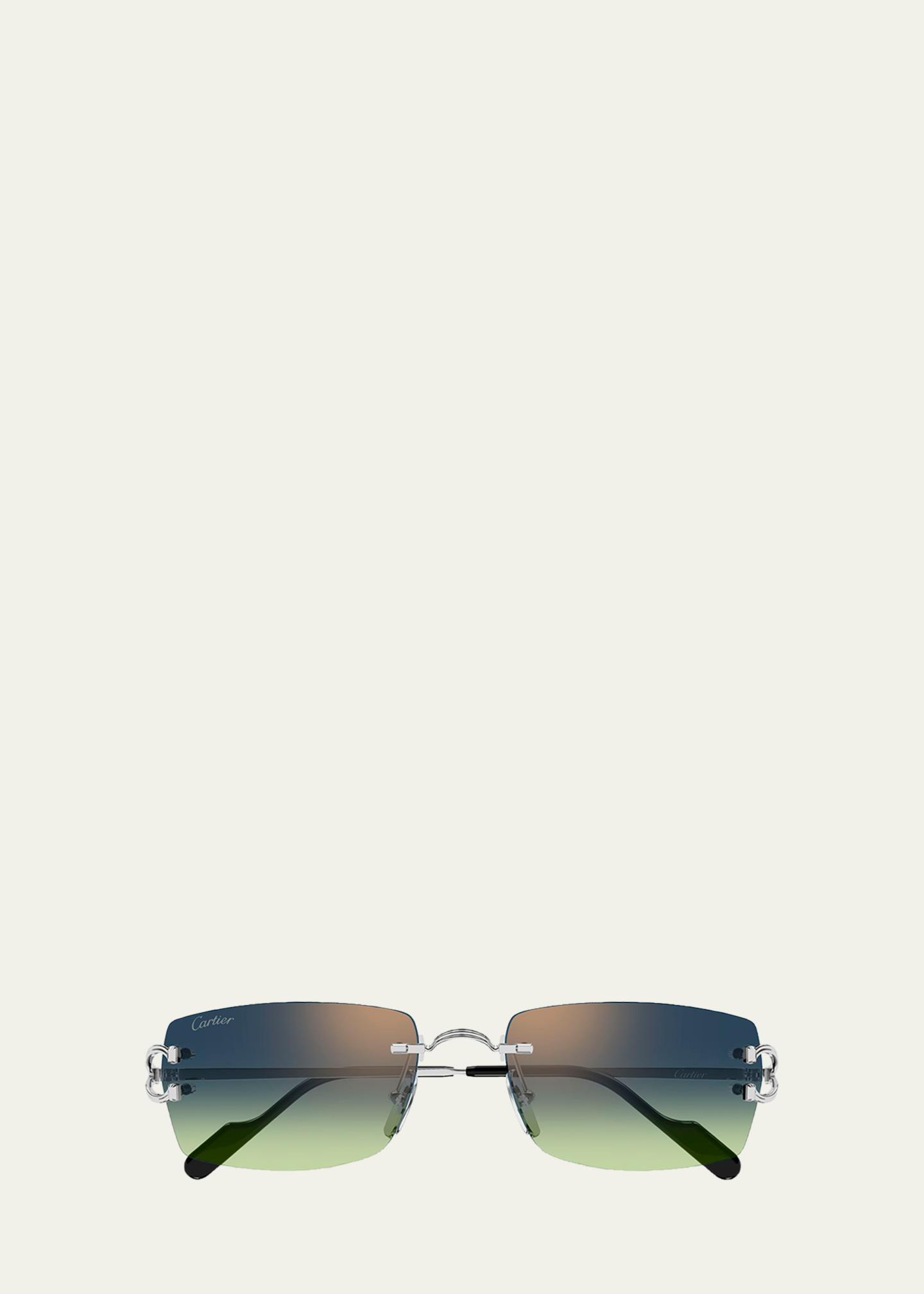 Cartier Men's CT0550S-008 Metal Rectangle Sunglasses - Bergdorf