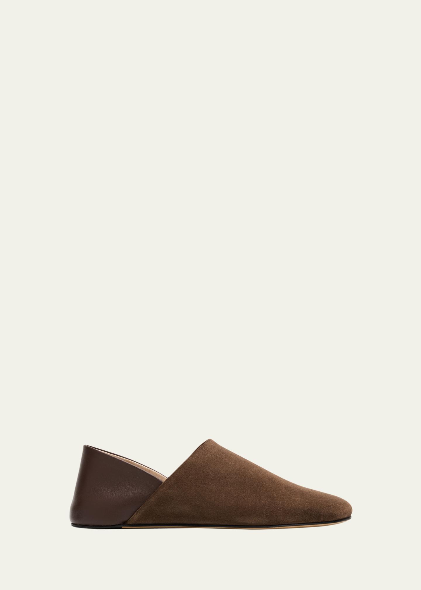 JW Anderson Babouche Collapsible-Heel Mixed Leather Flats