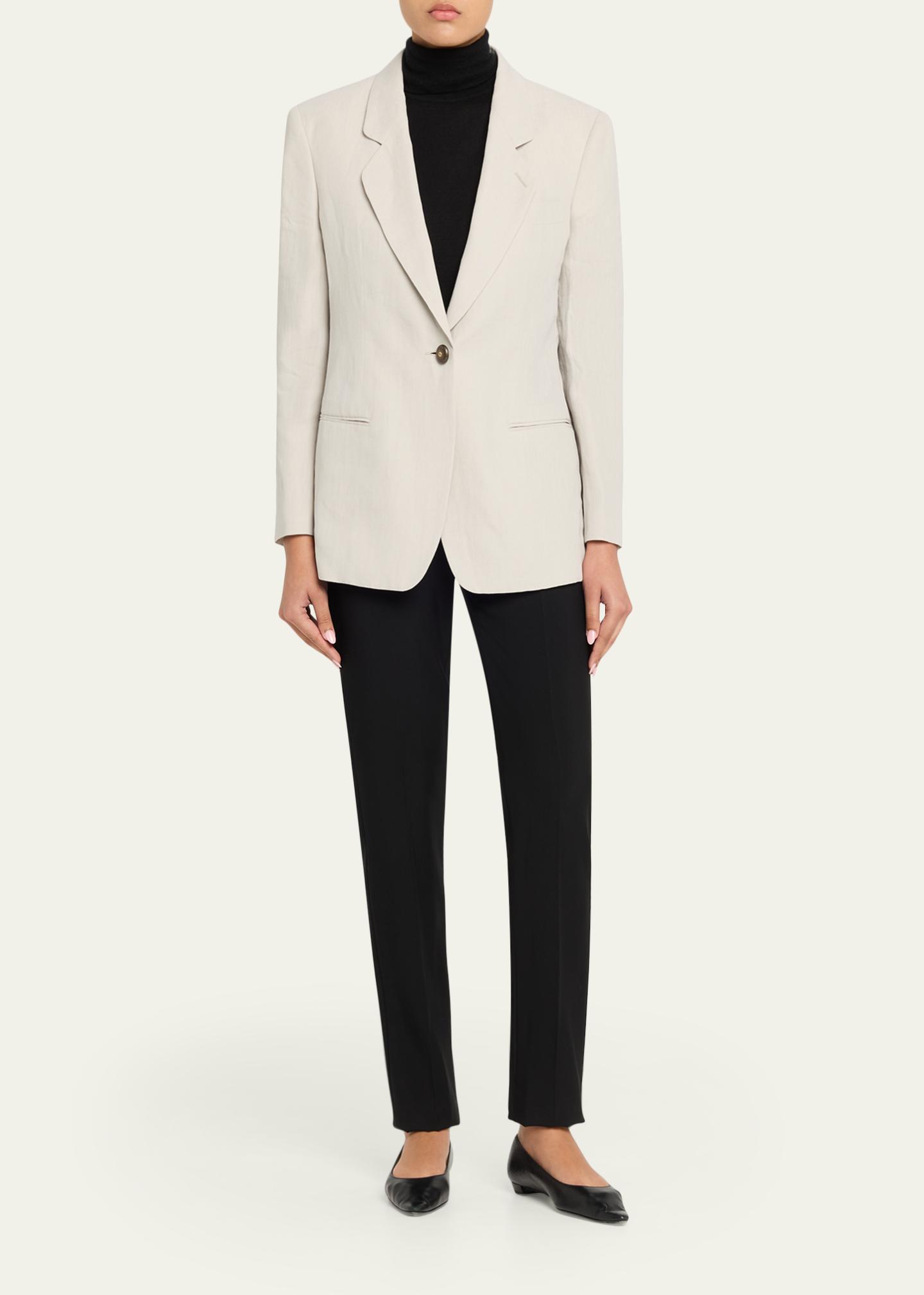 Giorgio Armani Linen Single-Breasted Blazer Jacket - Bergdorf Goodman