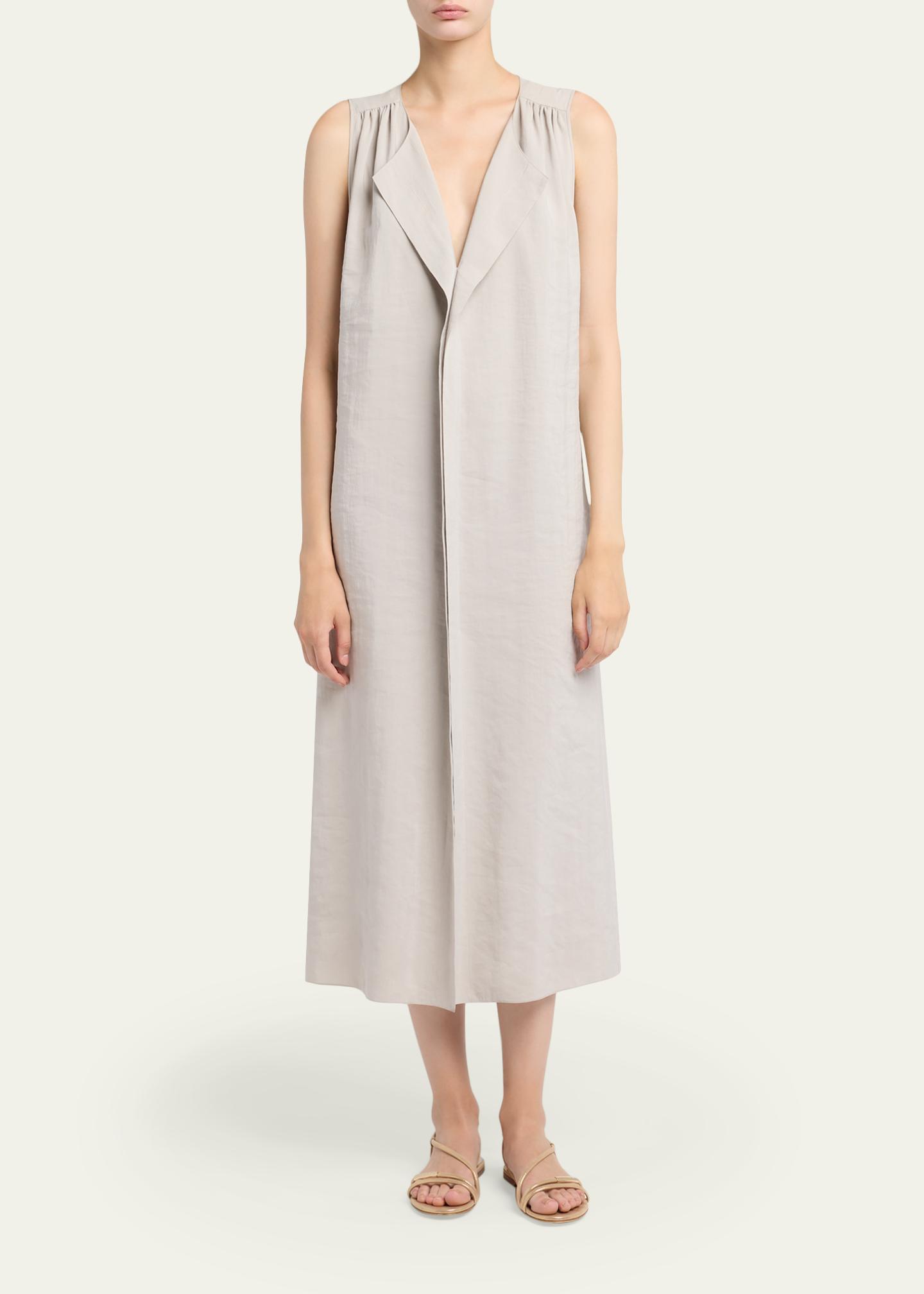 Giorgio Armani Sleeveless Silk Maxi Shirtdress - Bergdorf Goodman