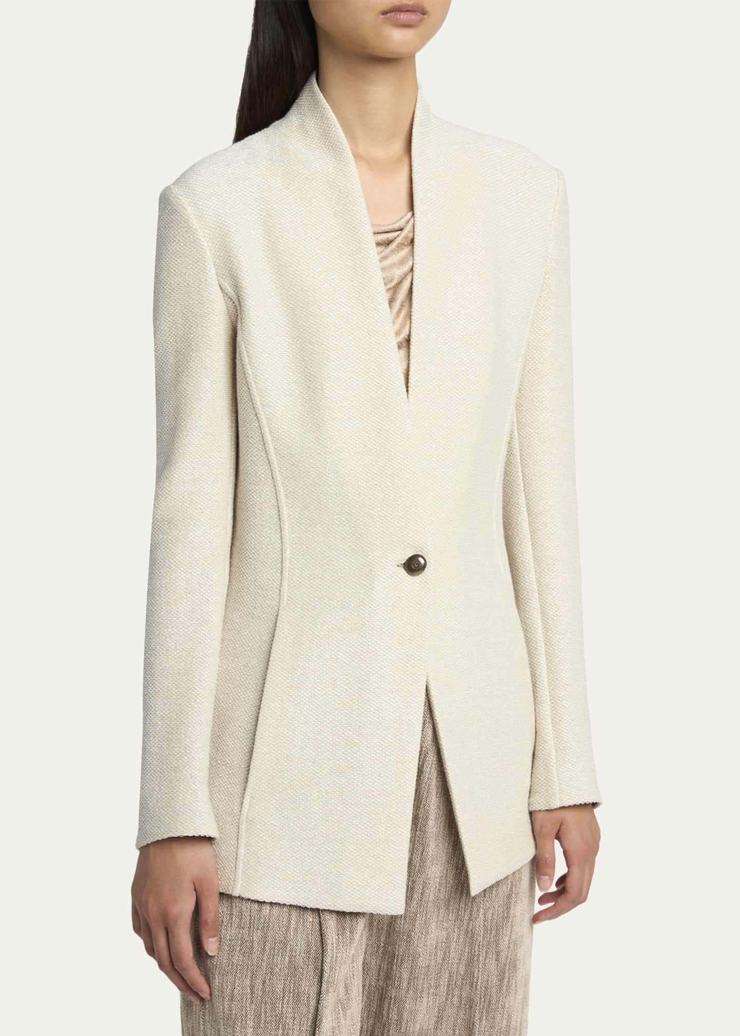 Giorgio Armani Single-Breasted Tweed Blazer Jacket - Bergdorf Goodman