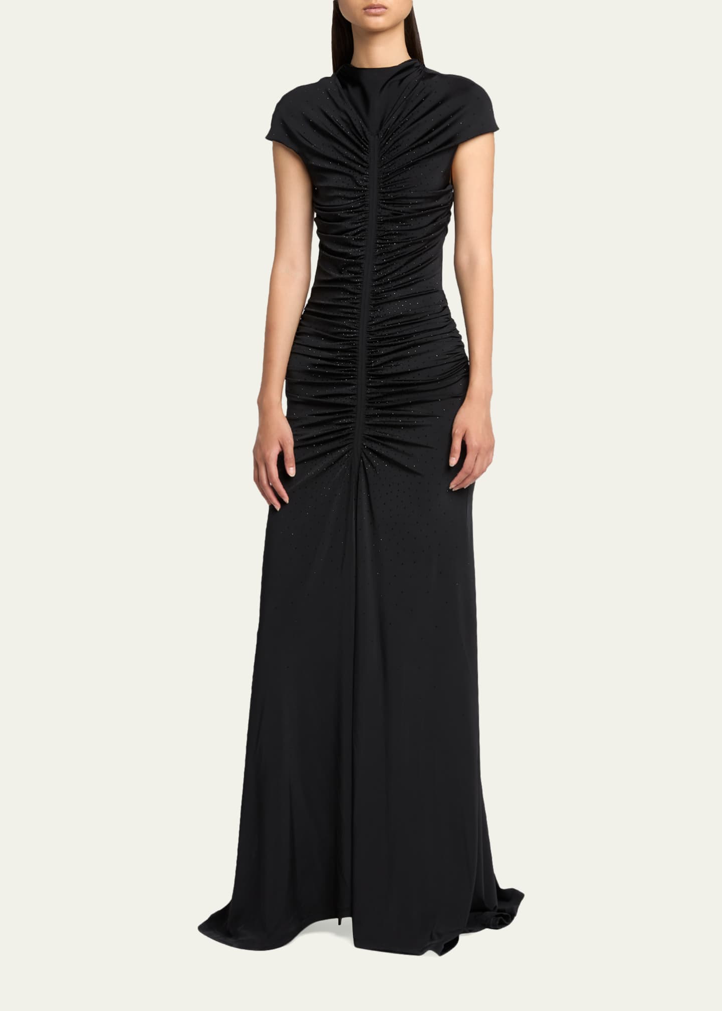 Giorgio Armani Women's Ruched Embellished Gown - Black - Size 6