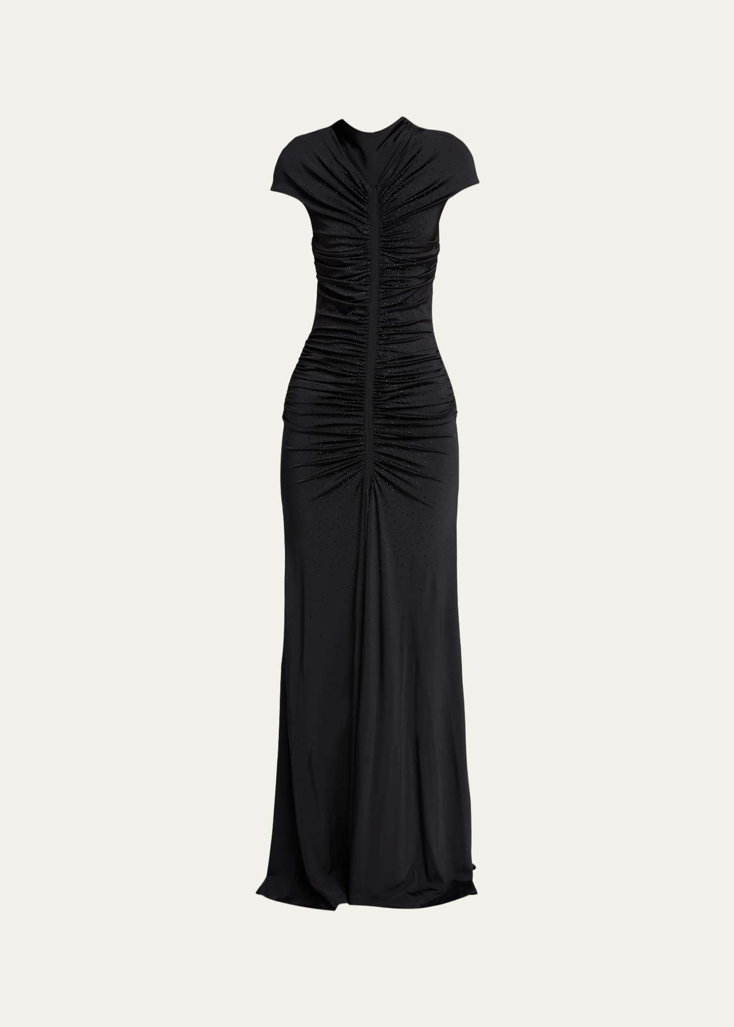 Giorgio Armani Women's Ruched Embellished Gown - Black - Size 6