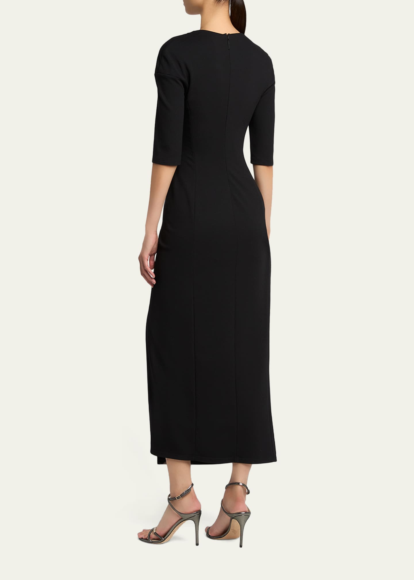 Giorgio Armani Women's Ruched Midi-Dress - Black - Size 10