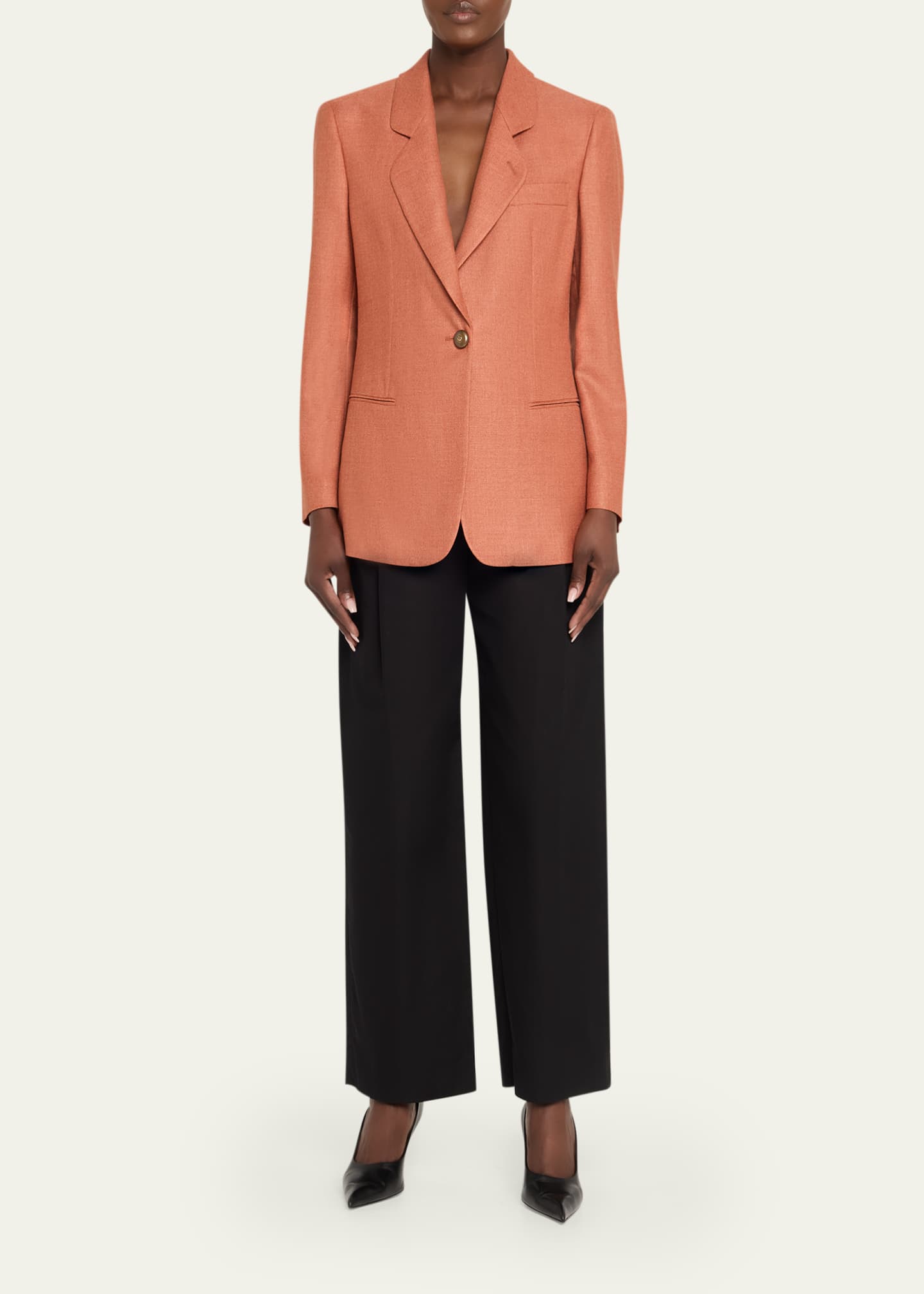 Giorgio Armani Silk-Wool Single-Breasted Blazer Jacket - Bergdorf