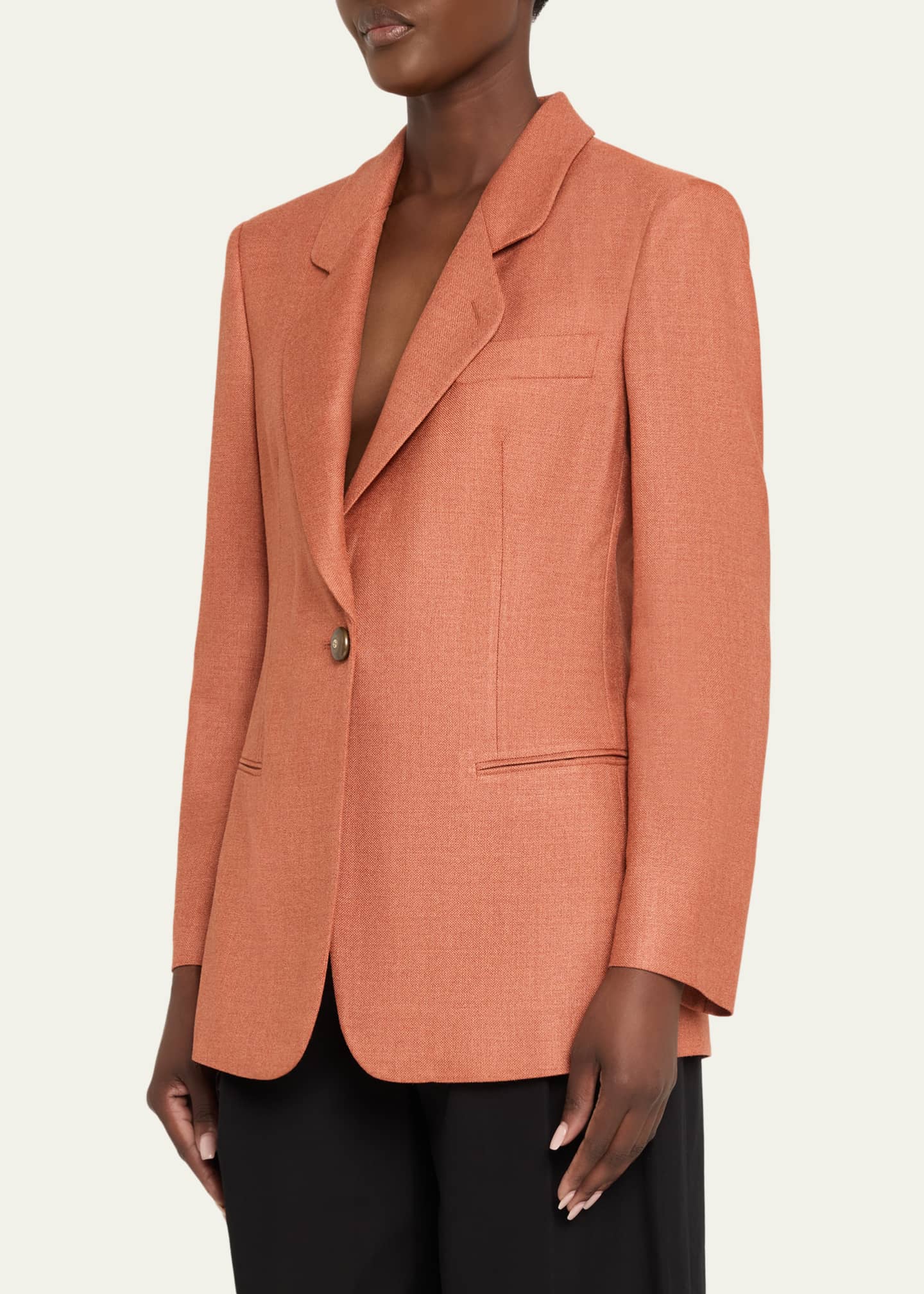 Giorgio Armani Silk-Wool Single-Breasted Blazer Jacket - Bergdorf