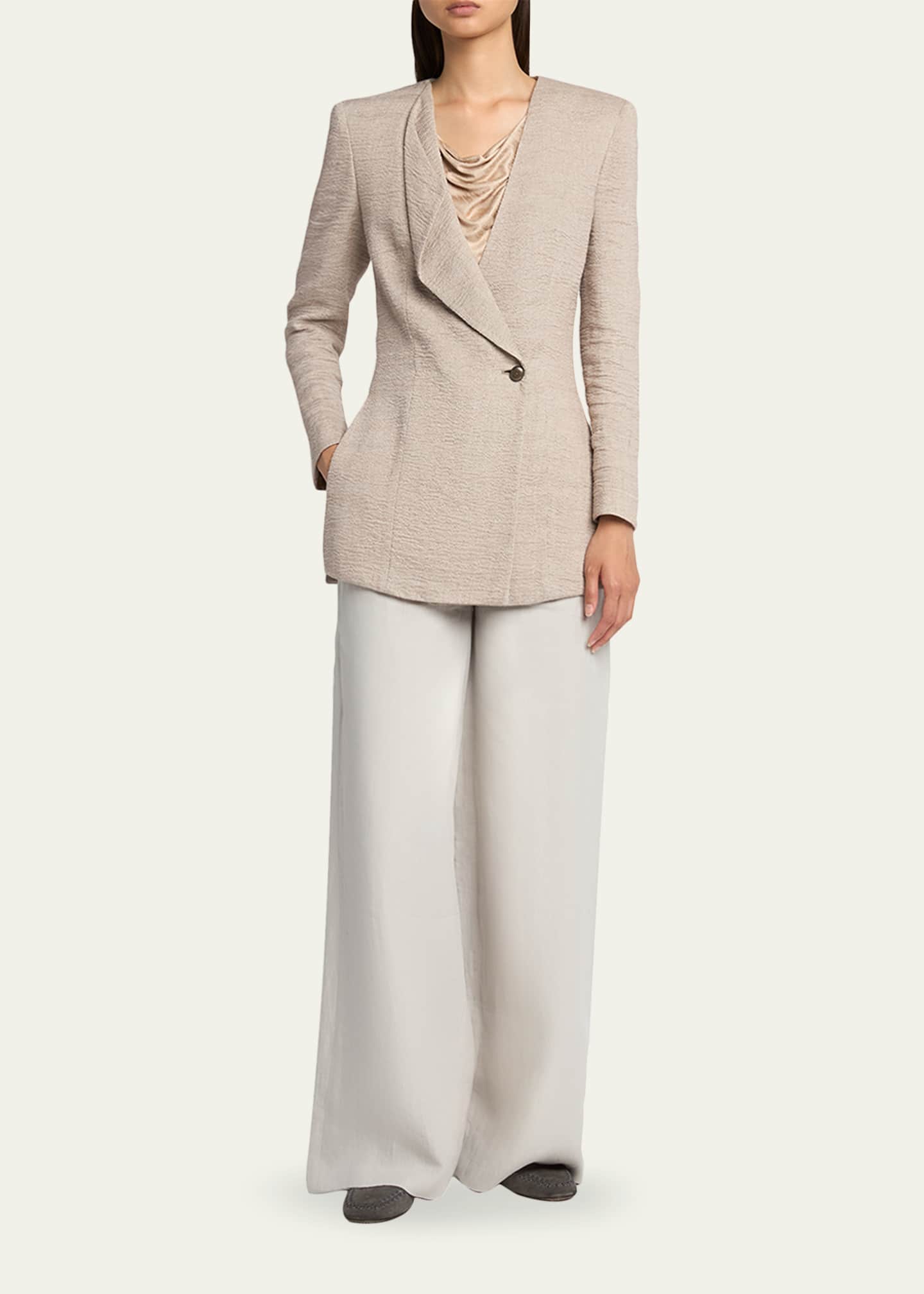 Giorgio Armani Linen Straight-Leg Trousers - Bergdorf Goodman