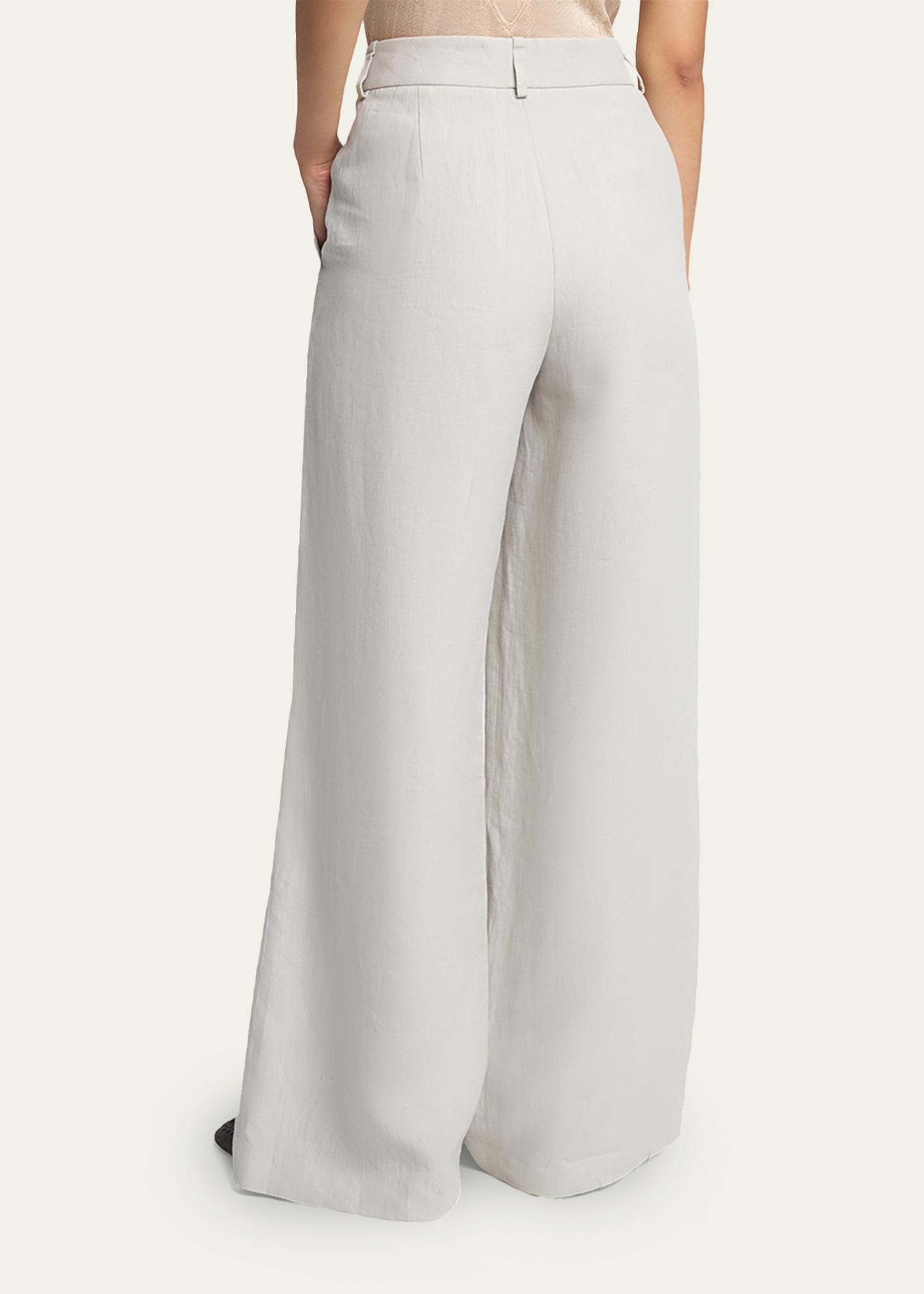 Giorgio Armani Linen Straight-Leg Trousers - Bergdorf Goodman
