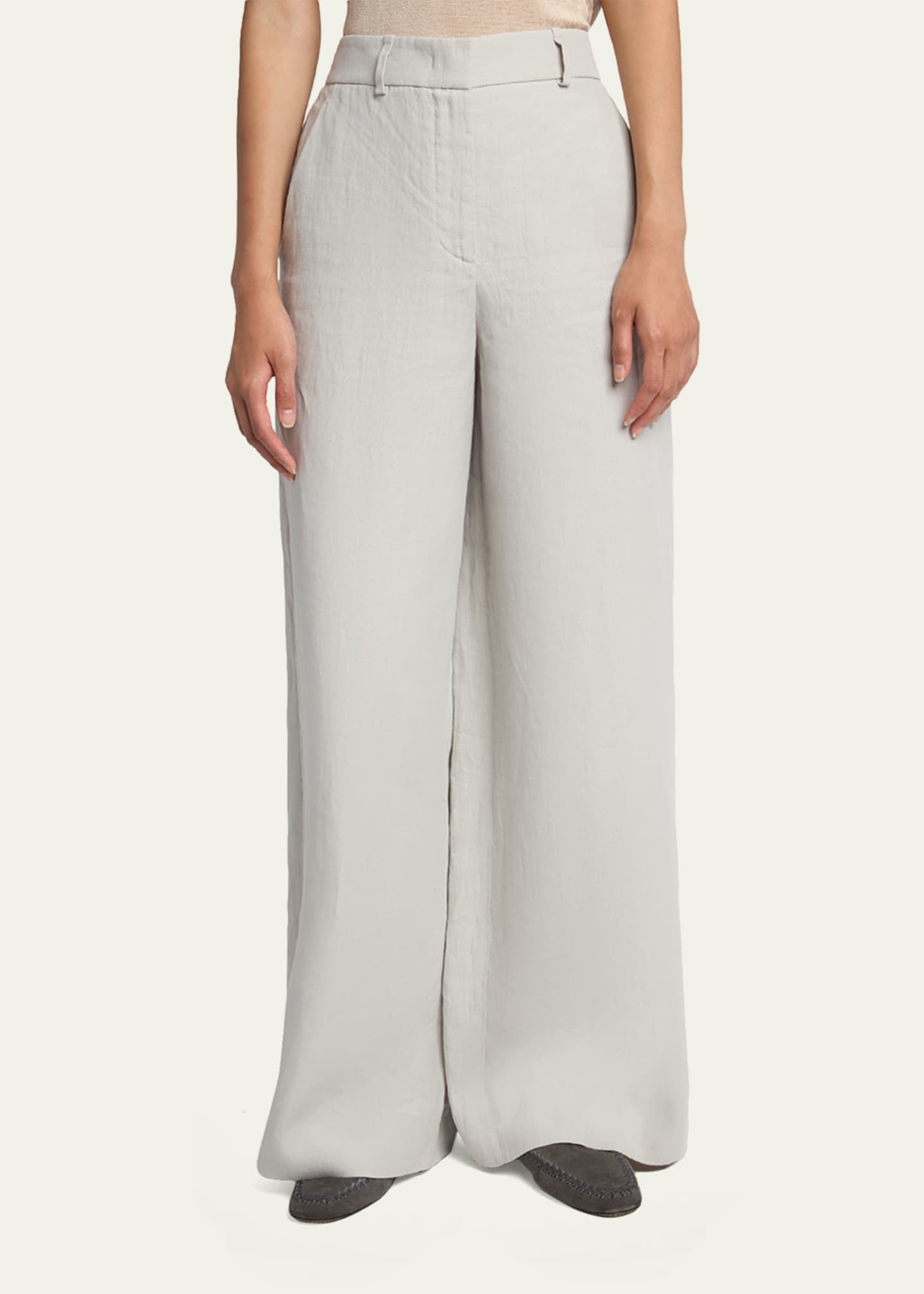 Giorgio Armani Linen Straight-Leg Trousers - Bergdorf Goodman