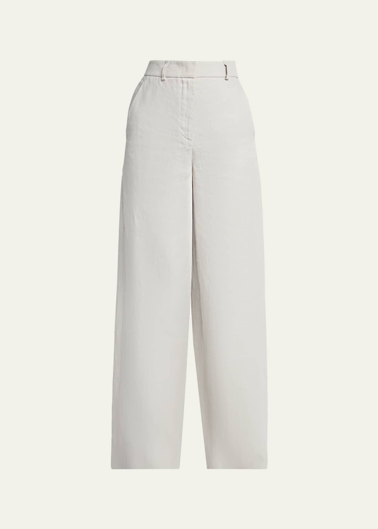Giorgio Armani Linen Straight-Leg Trousers - Bergdorf Goodman