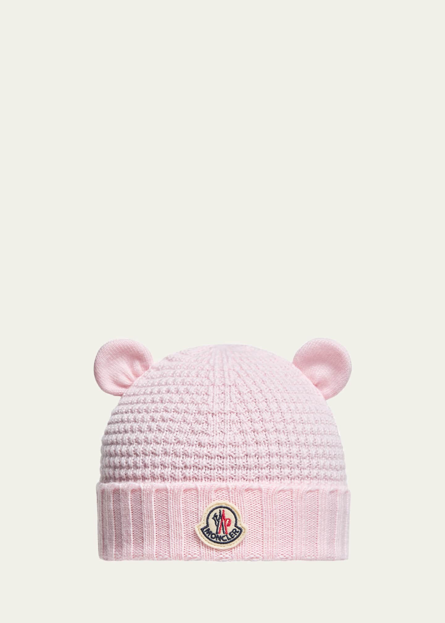 Moncler Kid's Teddy Bear Ears Wool Waffle Knit Beanie - Bergdorf