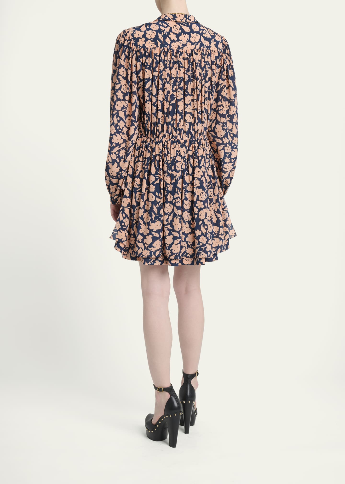 chloe printed silk dress Chlo, Draped floral silk minidress, Women, Blue, S, Dresses