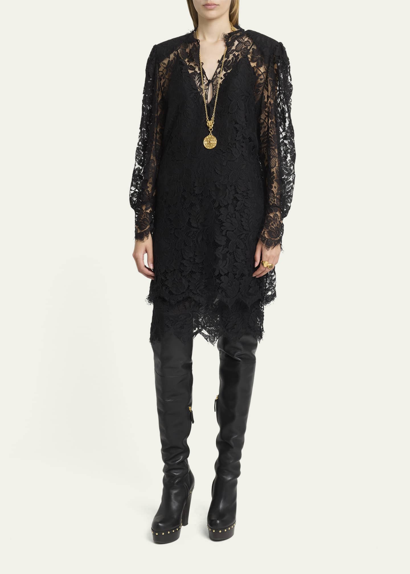 chloe black lace dress Black Pumps Dress-Violet