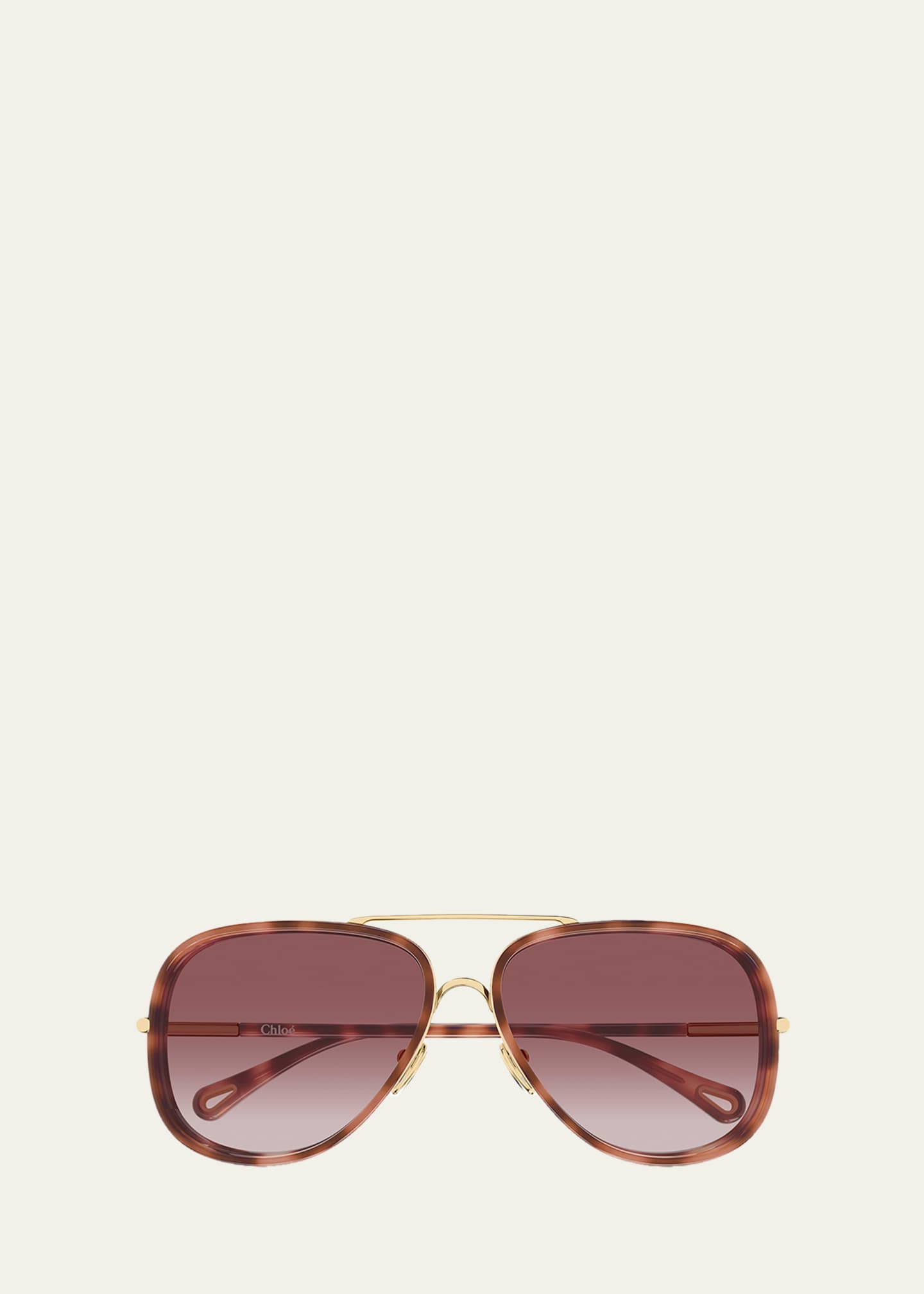 Chloe 60mm Metal & Acetate Aviator Sunglasses - Bergdorf Goodman