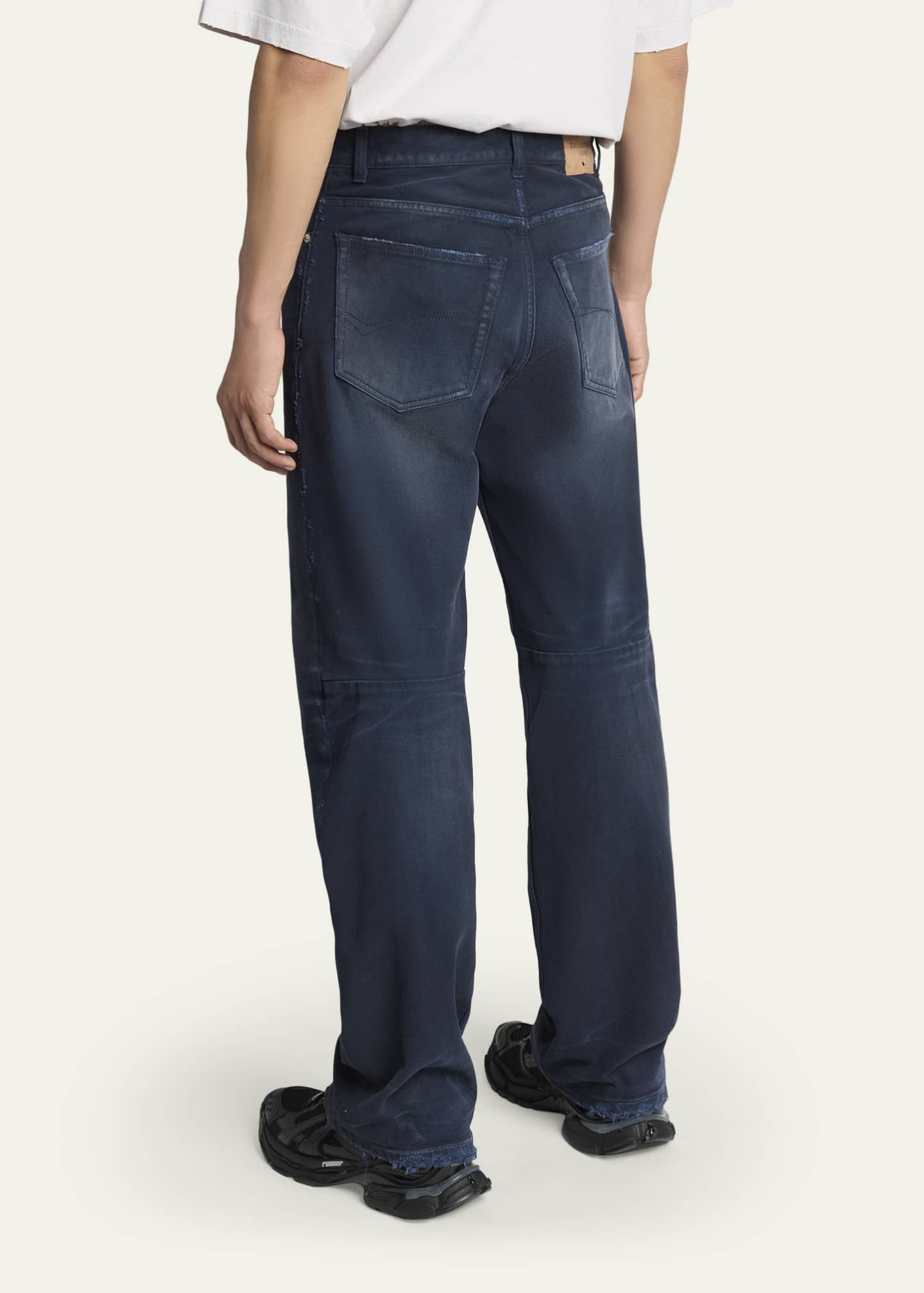 Balenciaga Men's Raw-Edge Denim Straight Leg Jeans - Bergdorf Goodman