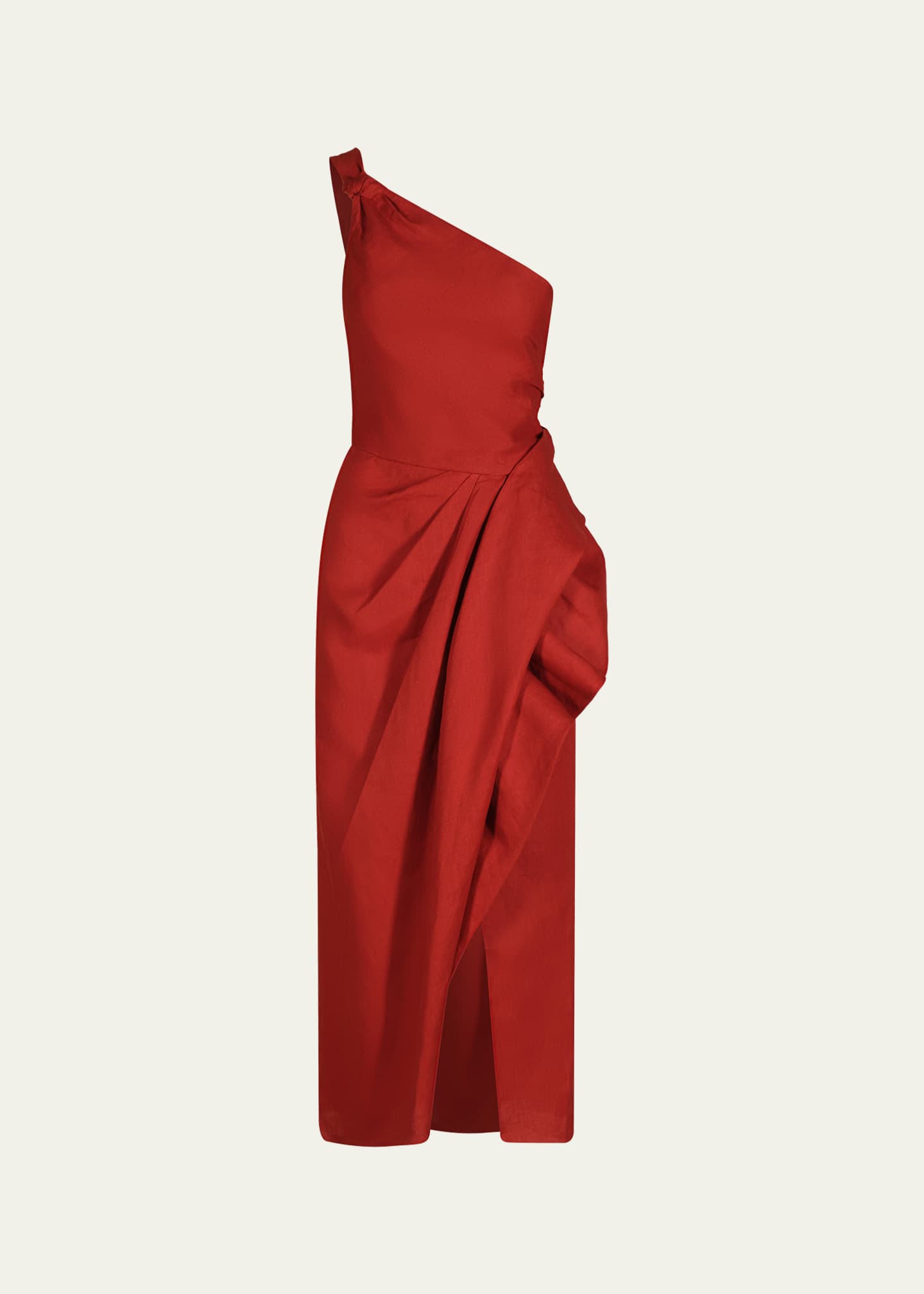 johanna ortiz one shoulder dress Johanna Ortiz, Printed one-shoulder midi dress, Women, Black, M, Dresses, Linen