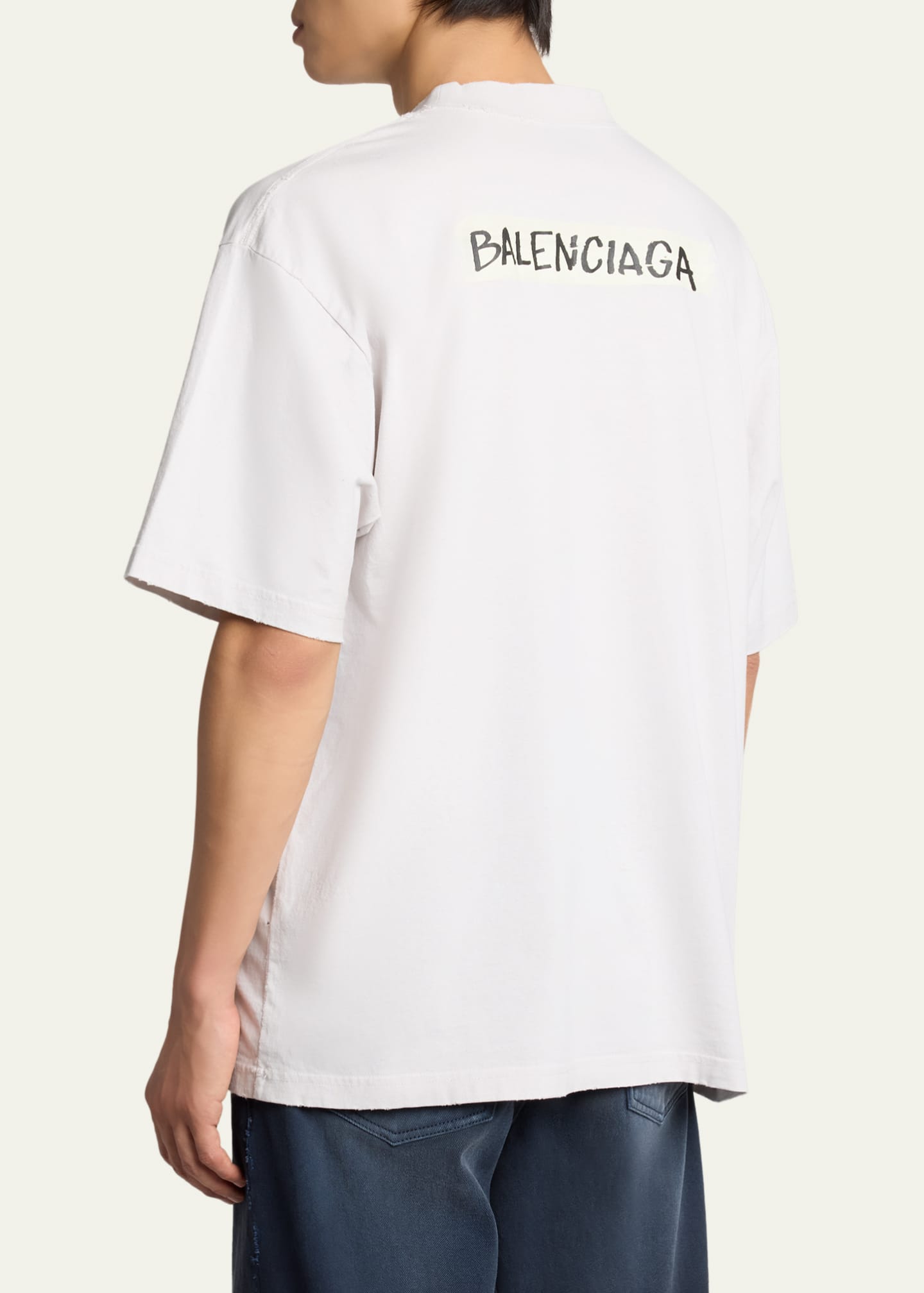 Balenciaga Men's Jersey Masking Tape Logo T-Shirt - Bergdorf Goodman