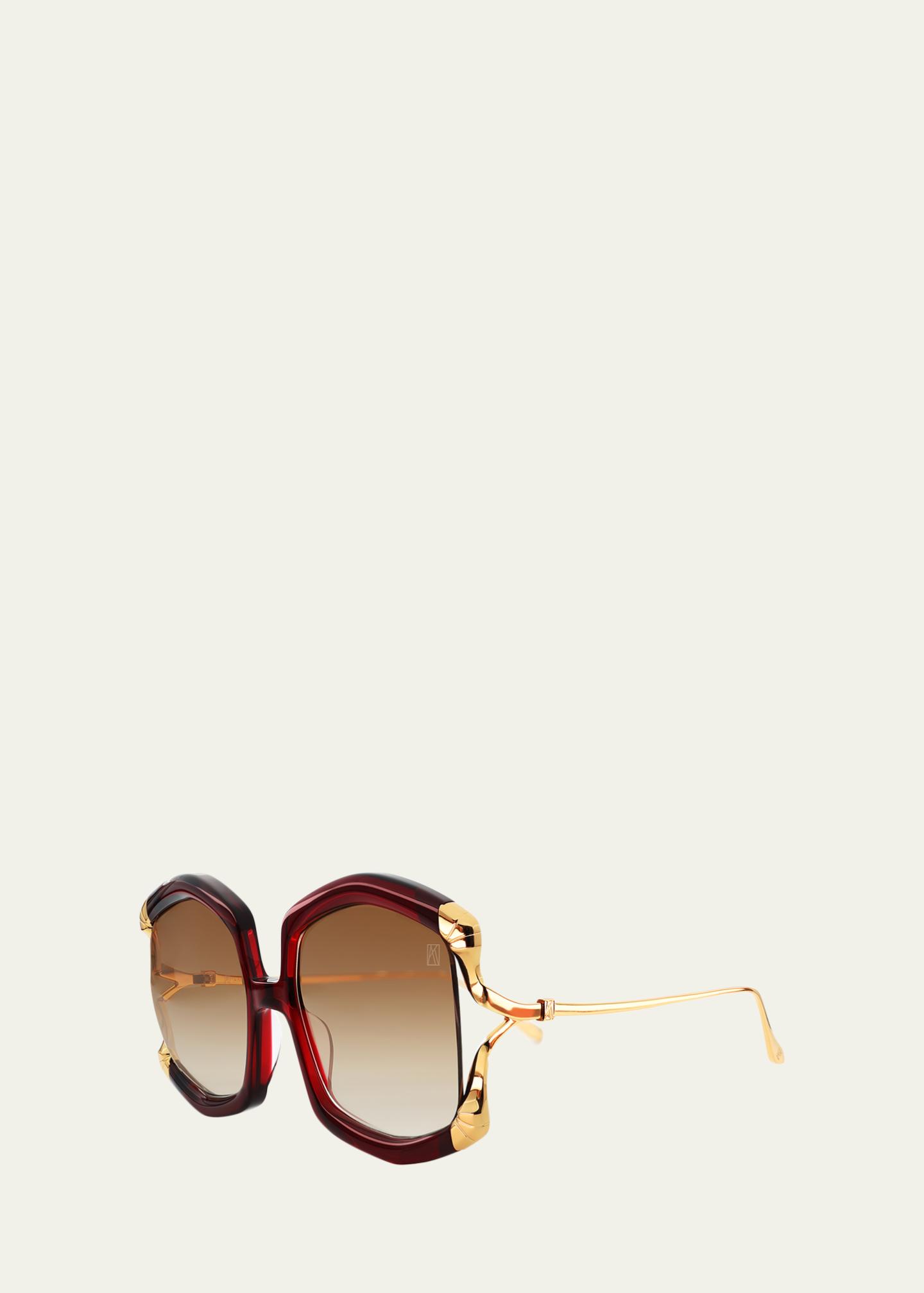 Anna-Karin Karlsson La Vie En Rose Square Sunglasses - Bergdorf Goodman