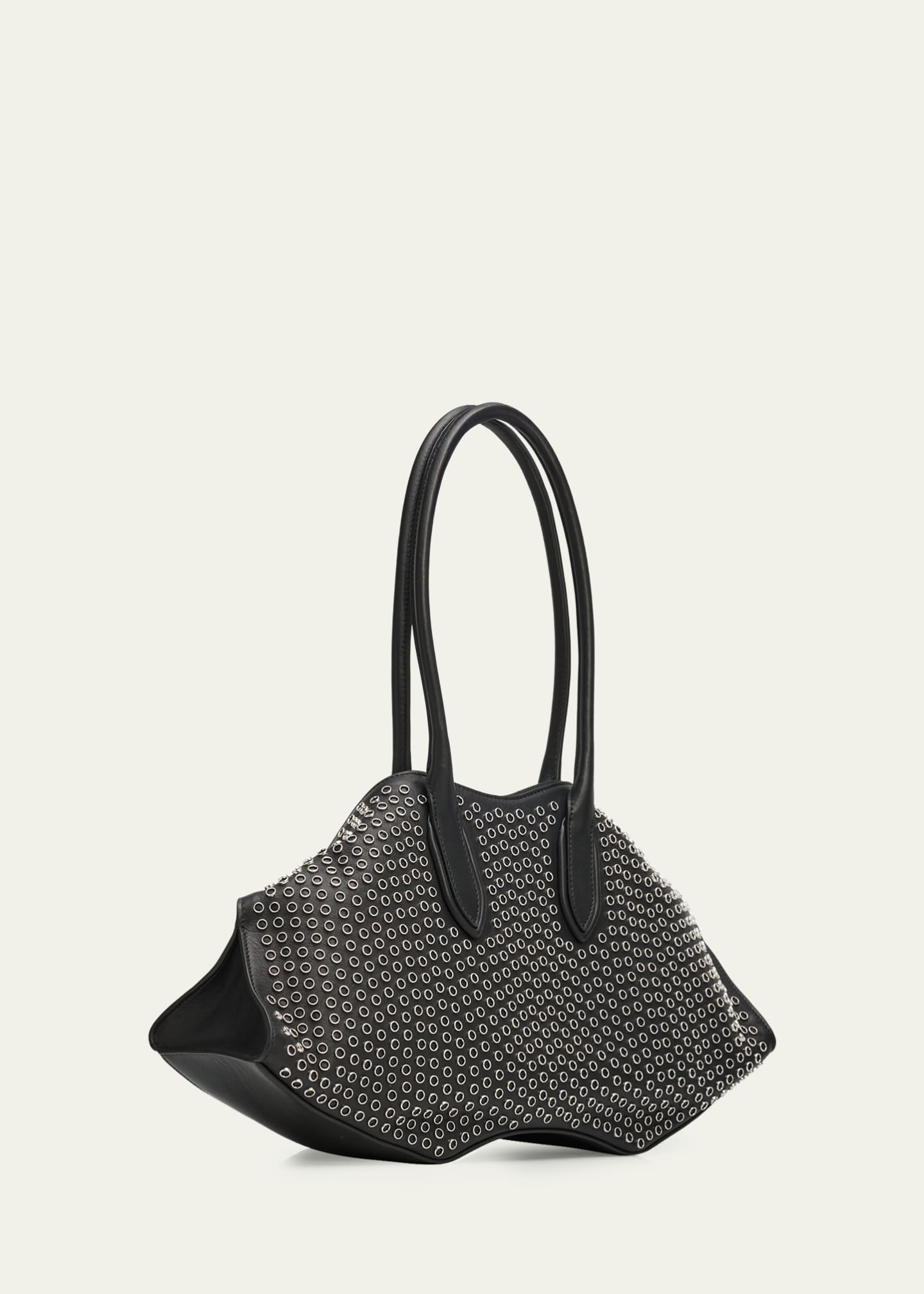 McQueen Manta Studded Sculptural Nappa Leather Shoulder Bag
