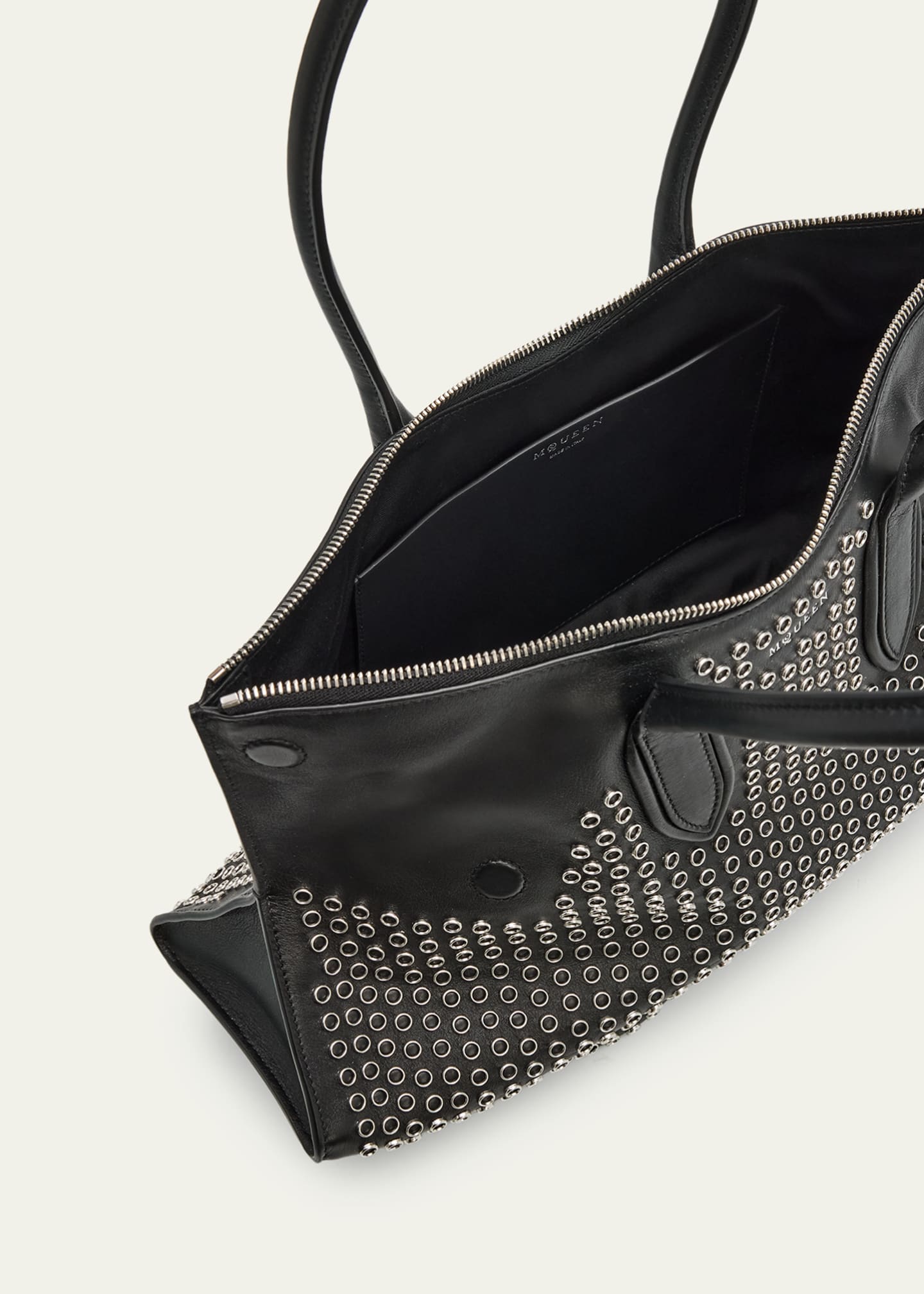 McQueen Manta Studded Sculptural Nappa Leather Shoulder Bag