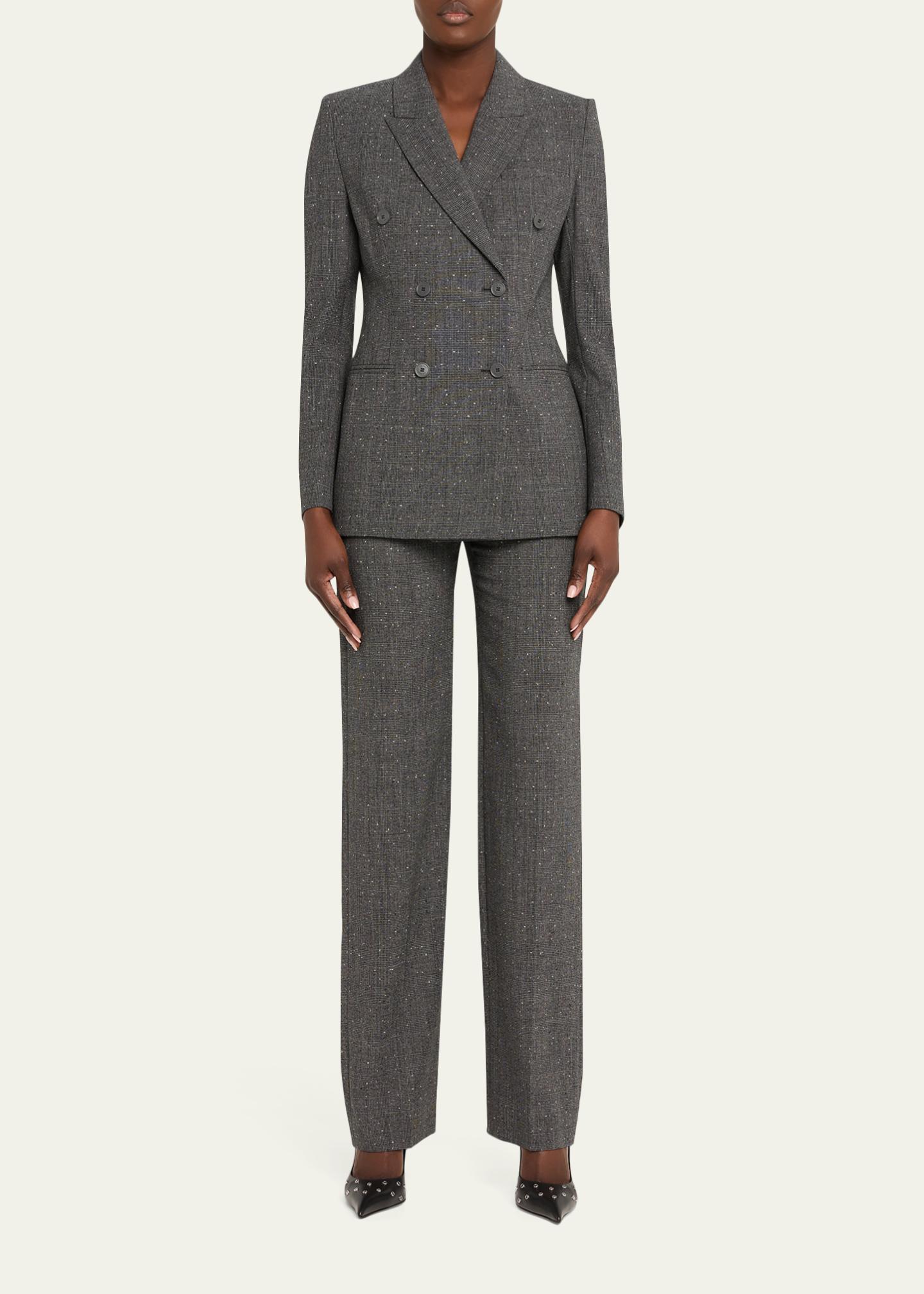 McQueen Double-Breasted Check Wool Tailored Jacket - Bergdorf Goodman