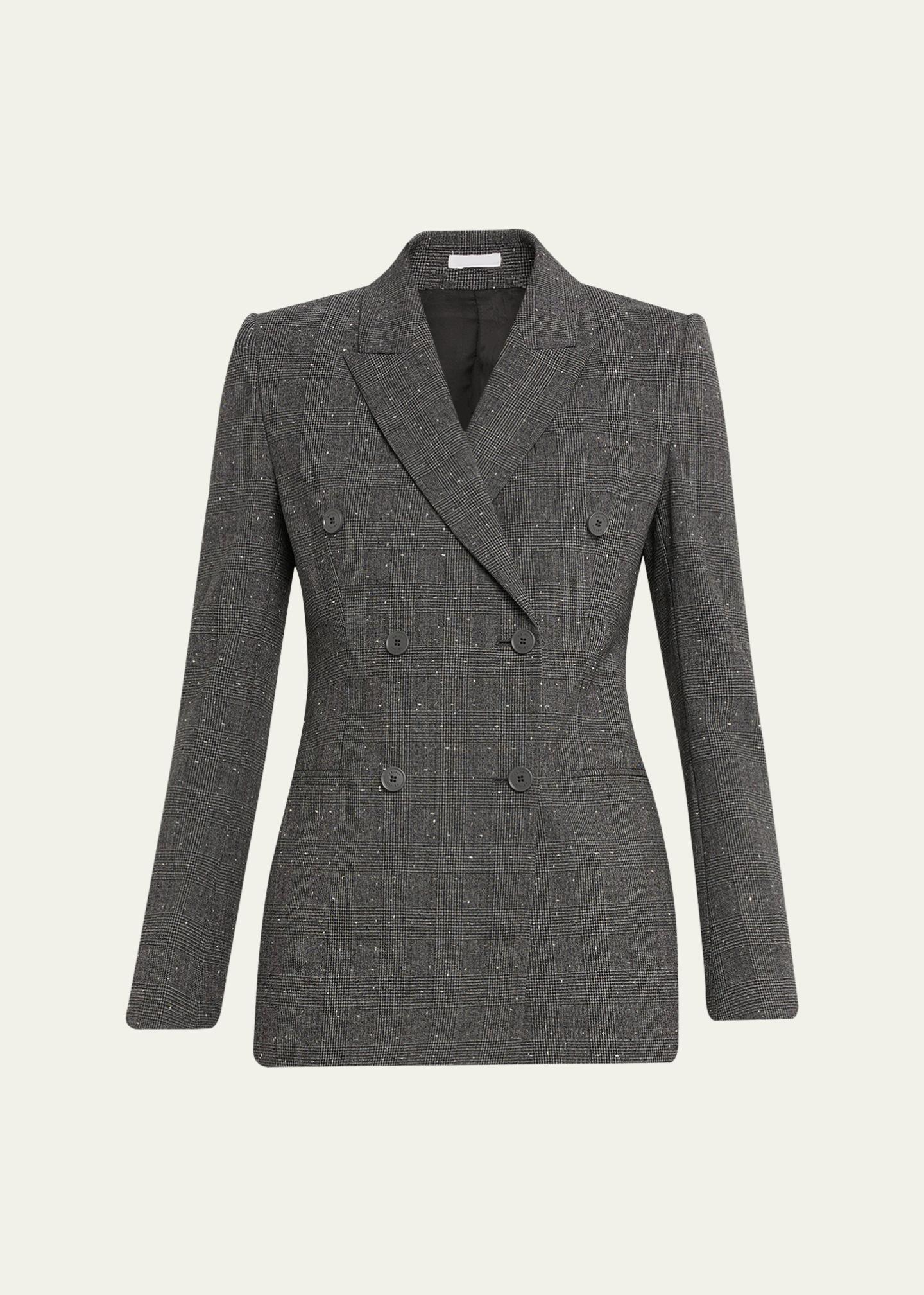 McQueen Double-Breasted Check Wool Tailored Jacket - Bergdorf Goodman