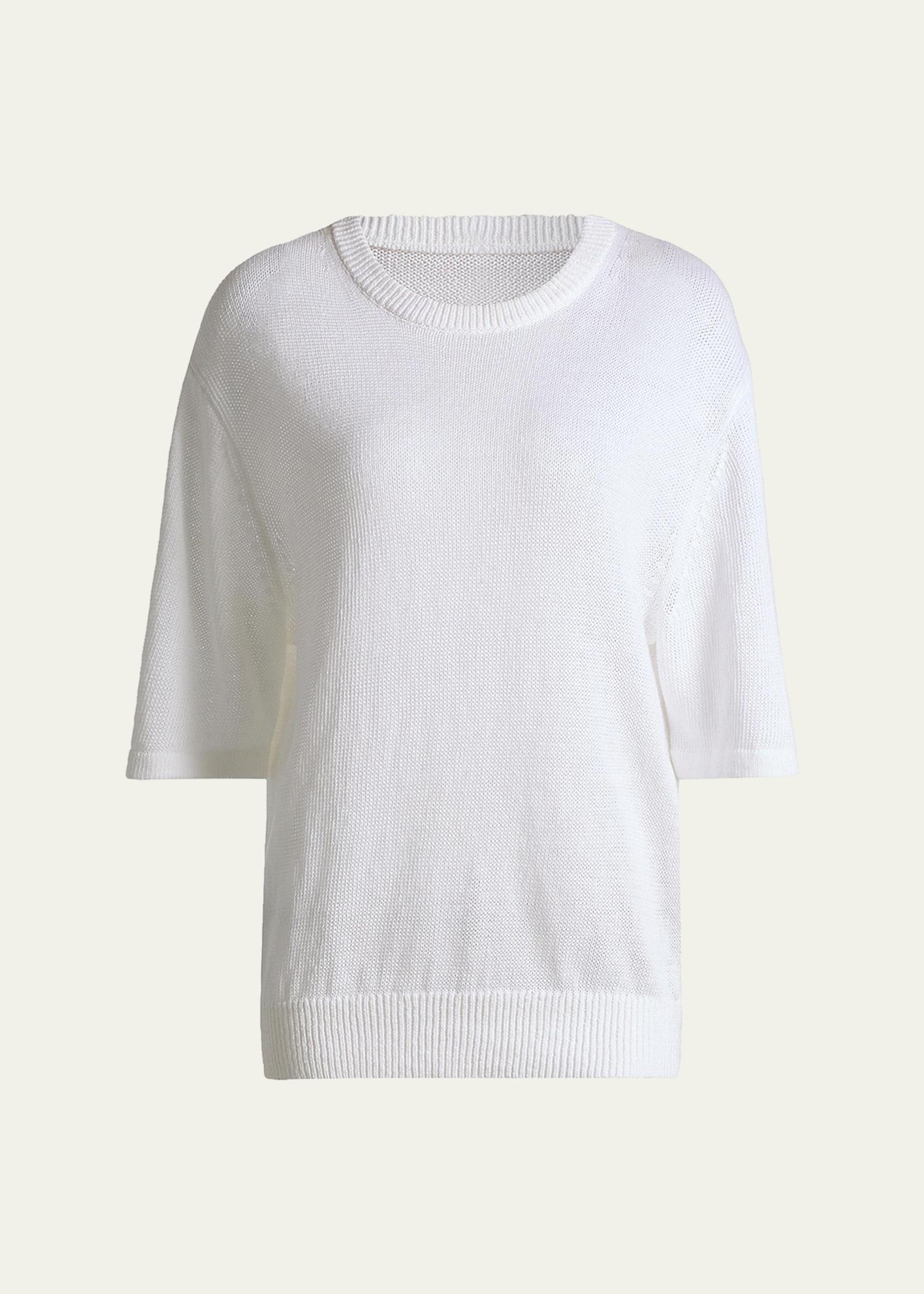 Michael Kors Collection Crewneck Linen-Cotton Knit Sweater 