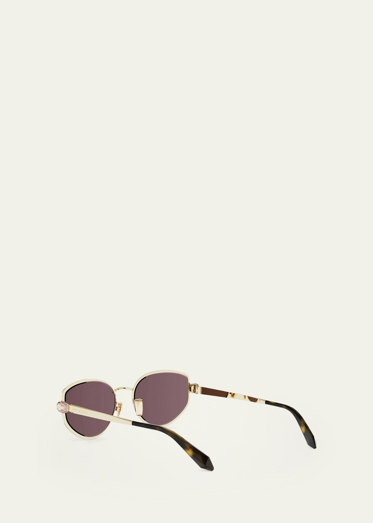 BVLGARI Serpenti Forever 55mm Metal Oval Sunglasses - Bergdorf Goodman