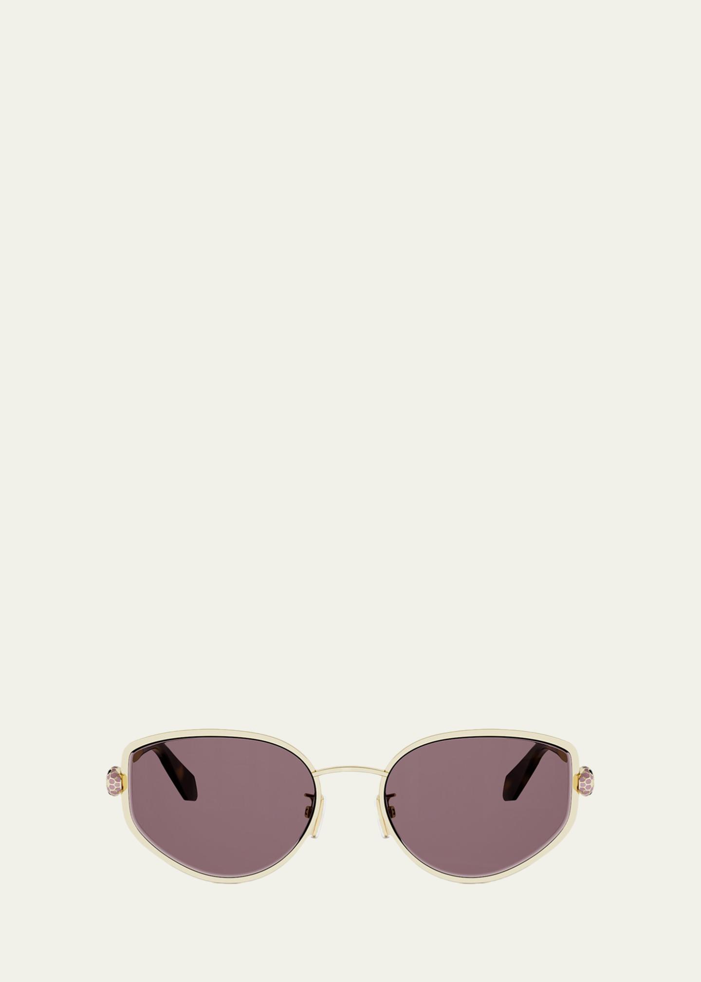 BVLGARI Serpenti Forever 55mm Metal Oval Sunglasses - Bergdorf Goodman