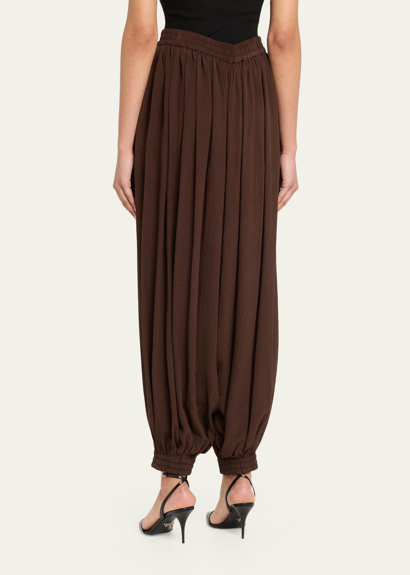 Michael Kors Collection Ruched Silk Seersucker Balloon Pants 