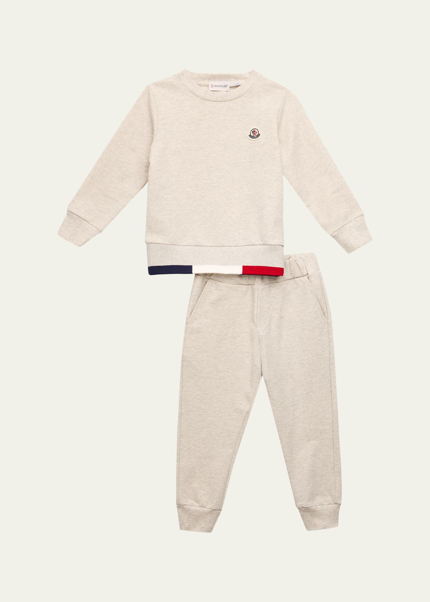 Moncler Boy's Tricolor-Trim Tracksuit Set, Size 8-10 - Bergdorf