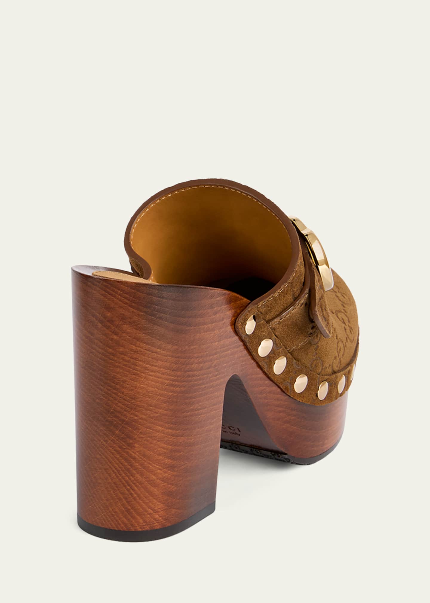 Gucci 70mm Double G Suede Platform Clogs - Bergdorf Goodman