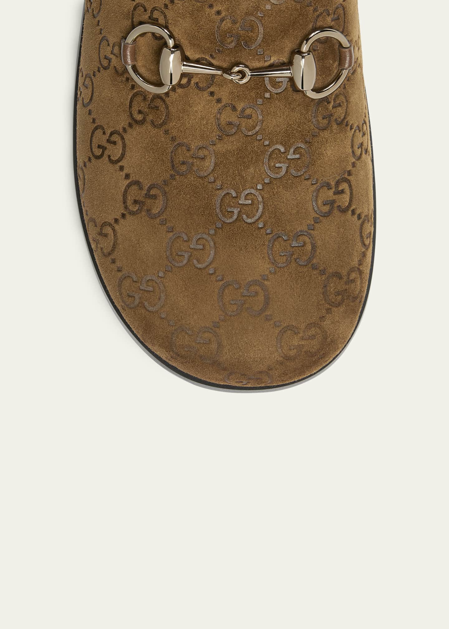 Gucci GG Luxury Suede Mules with Horsebit - Bergdorf Goodman